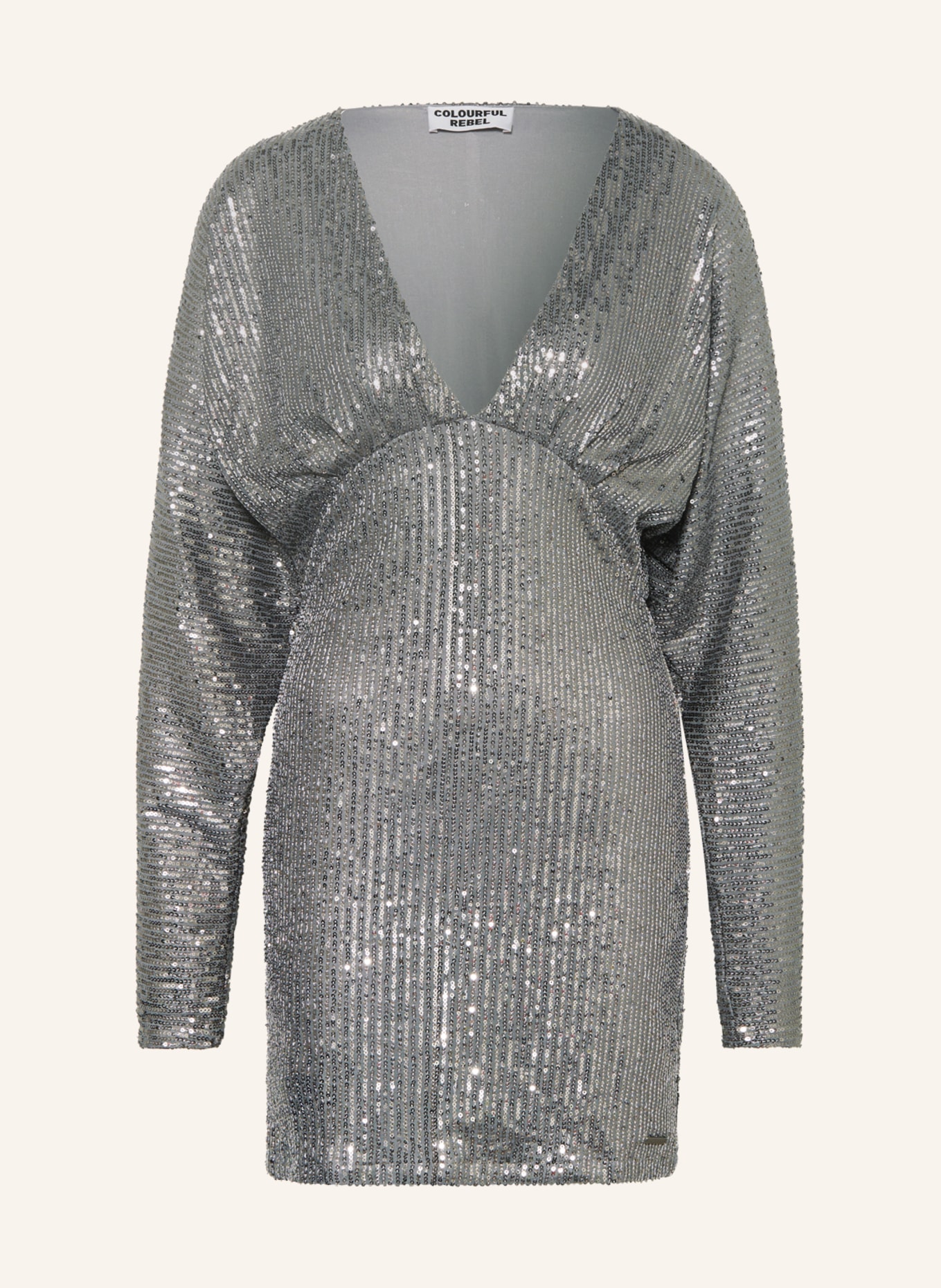 COLOURFUL REBEL Kleid BELLE mit Pailletten, Farbe: SILBER (Bild 1)