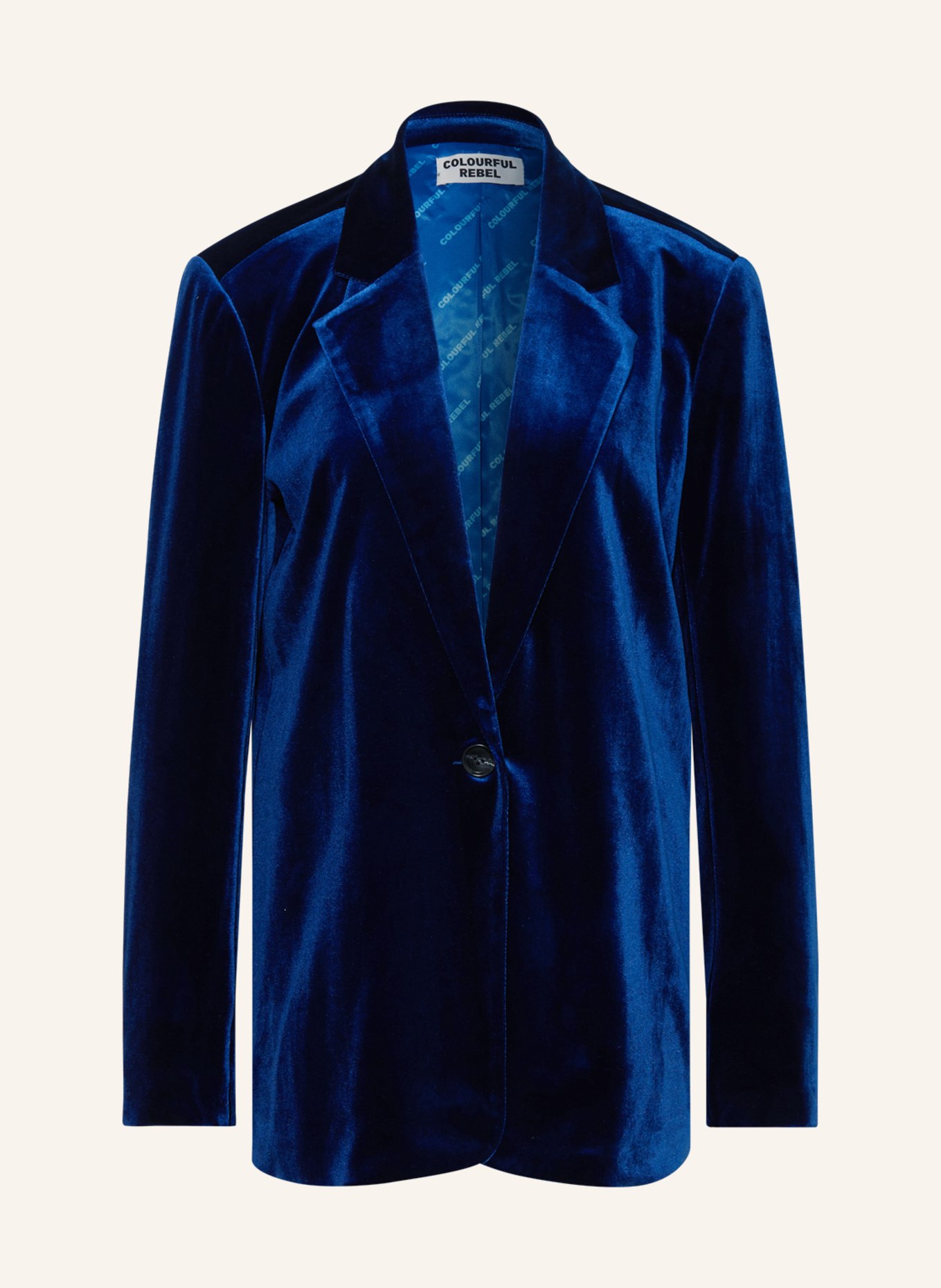 COLOURFUL REBEL Velvet blazer HAPE, Color: DARK BLUE (Image 1)