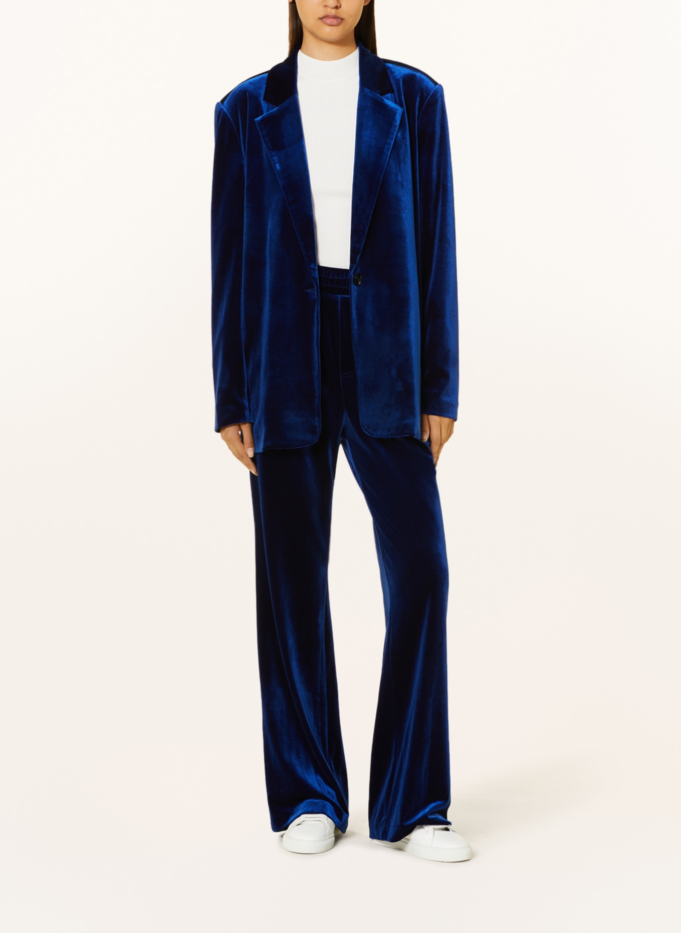 COLOURFUL REBEL Velvet blazer HAPE, Color: DARK BLUE (Image 2)