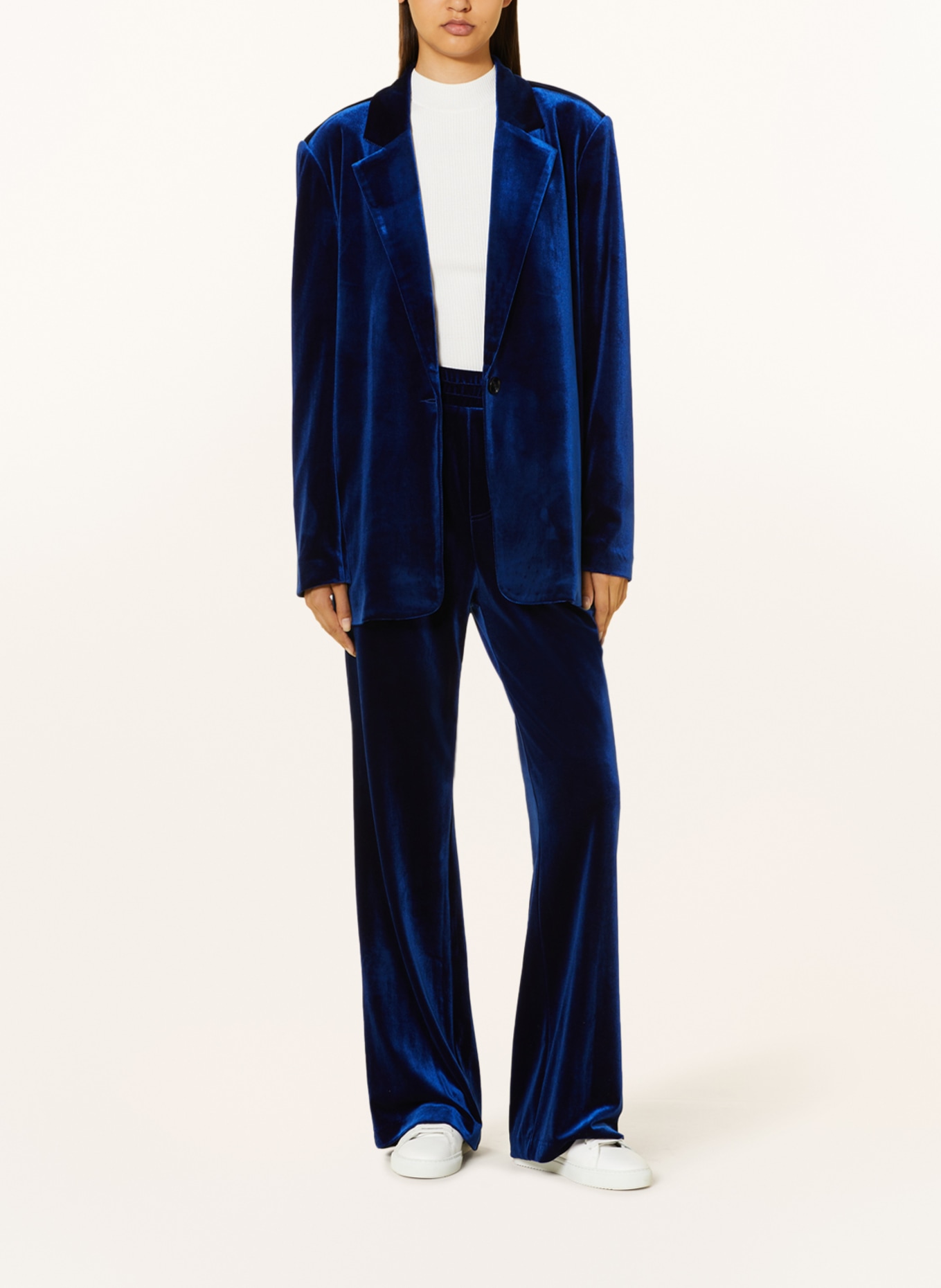 Blue velour blazer on sale