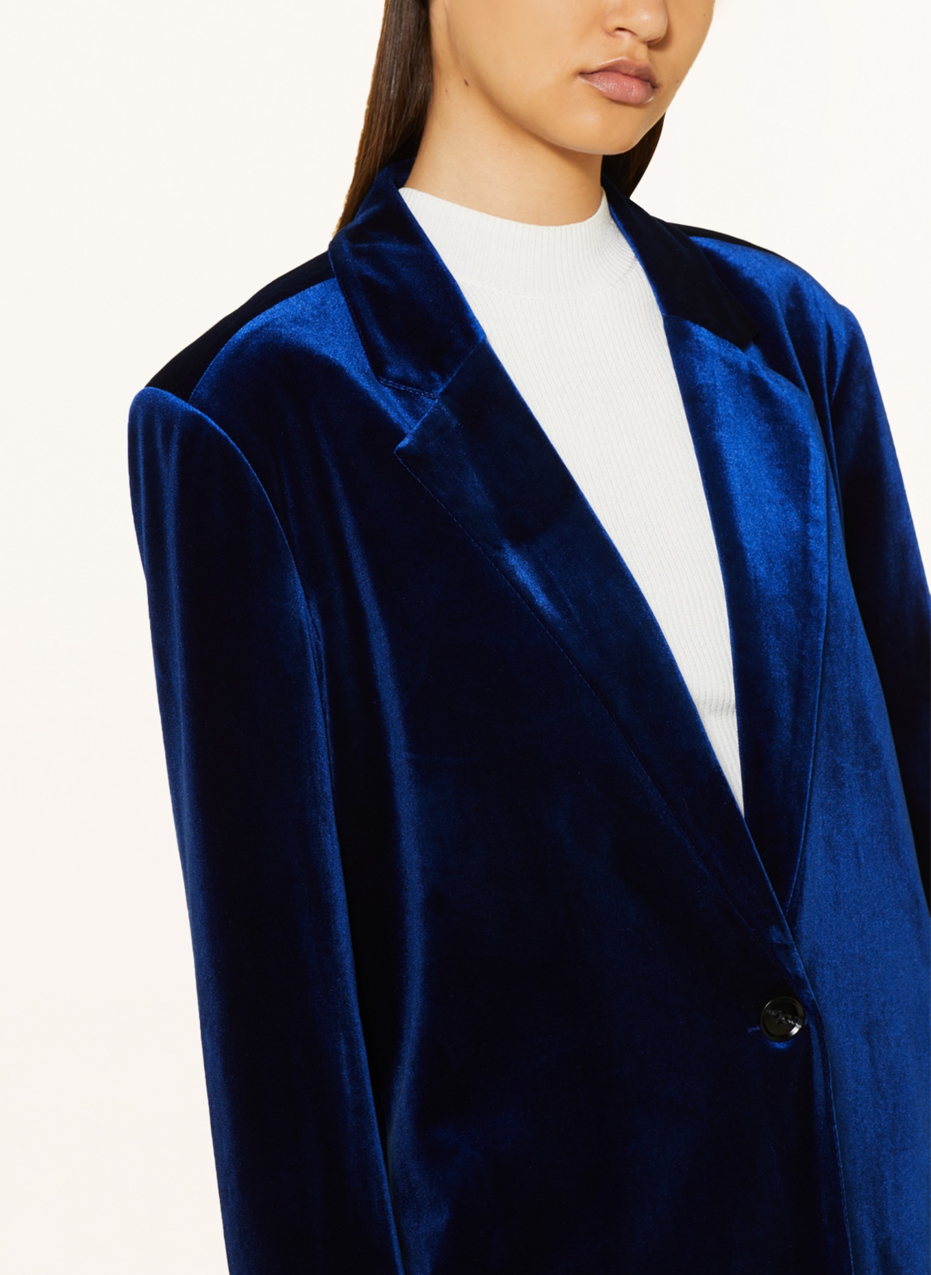 COLOURFUL REBEL Velvet blazer HAPE in dark blue