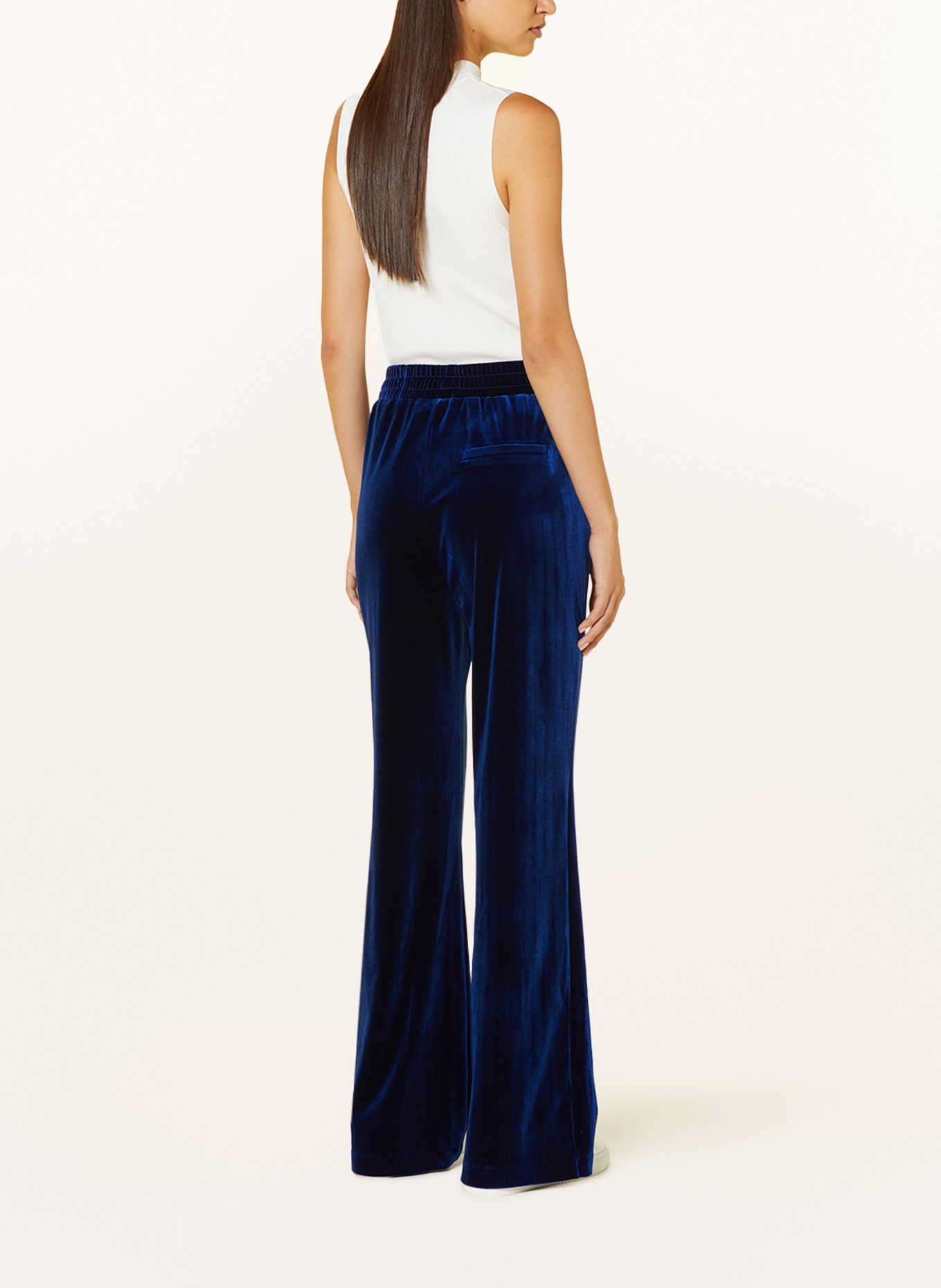 COLOURFUL REBEL Wide leg trousers JIBY made of velvet, Color: DARK BLUE (Image 3)