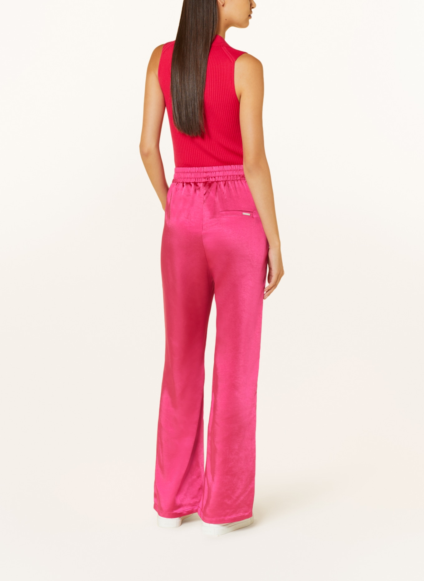 COLOURFUL REBEL Wide leg trousers JIBY made of satin, Color: FUCHSIA (Image 3)