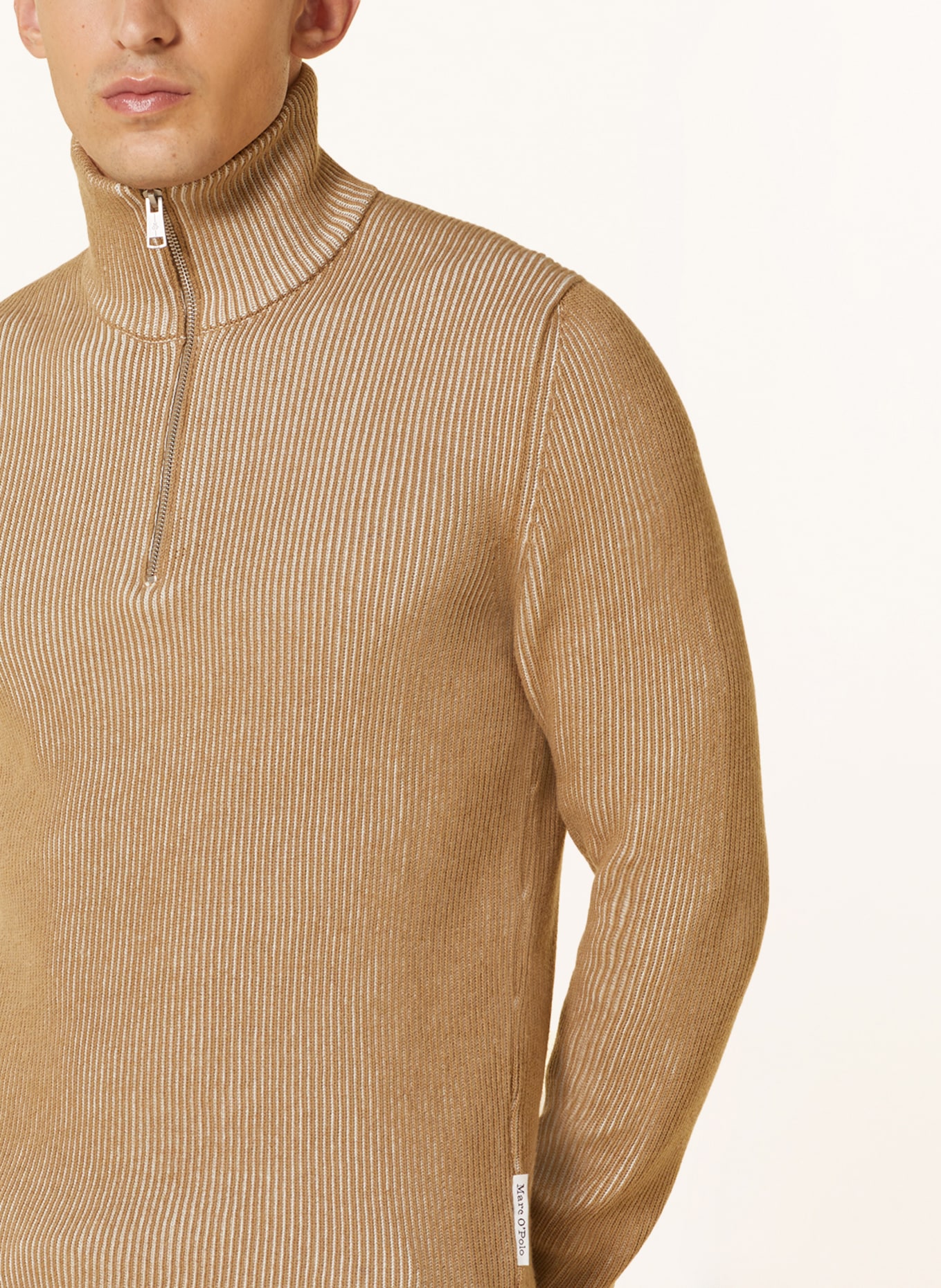 Marc O'Polo Half-zip sweater, Color: LIGHT BROWN (Image 4)