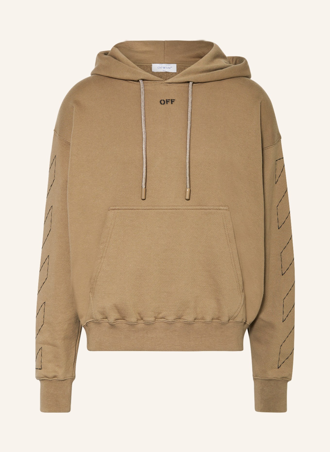 Off-White Oversized hoodie, Color: BEIGE/ BLACK (Image 1)