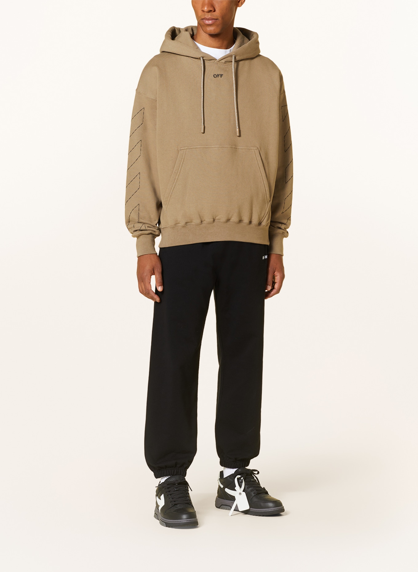 Off-White Oversized hoodie, Color: BEIGE/ BLACK (Image 2)