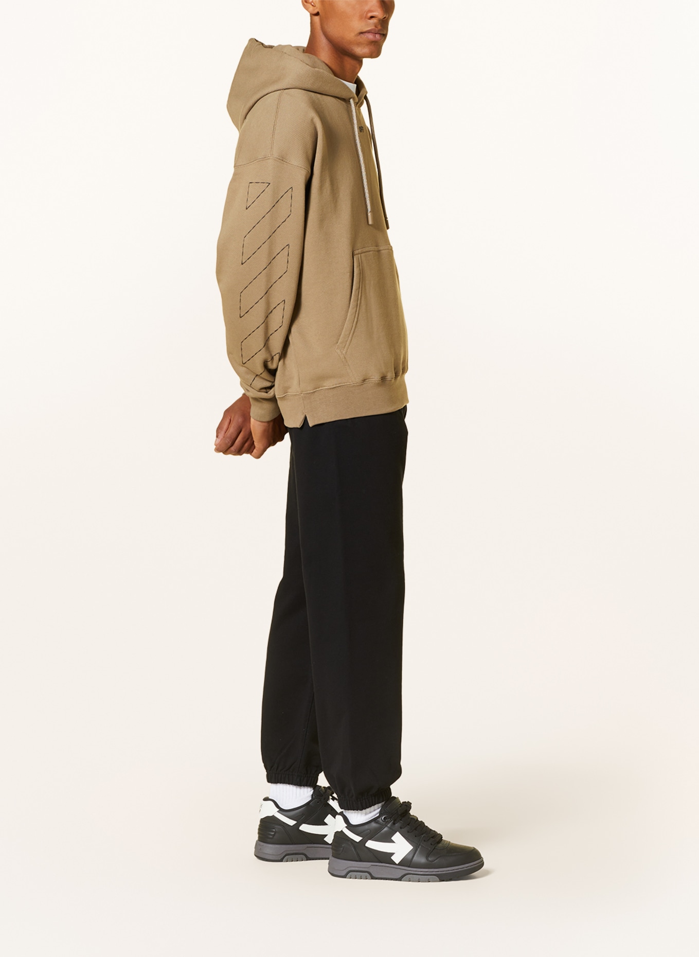 Off-White Oversized hoodie, Color: BEIGE/ BLACK (Image 4)