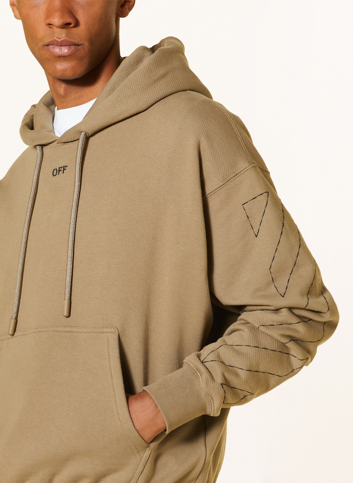 Off-White Oversized hoodie, Color: BEIGE/ BLACK (Image 5)