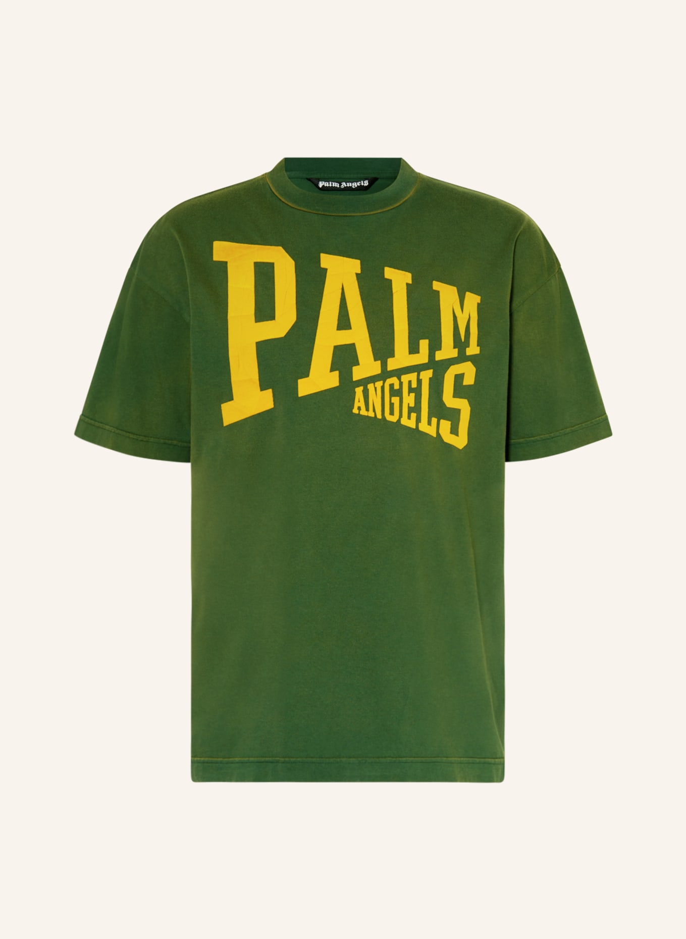 Palm Angels T-shirt, Color: DARK GREEN/ YELLOW (Image 1)