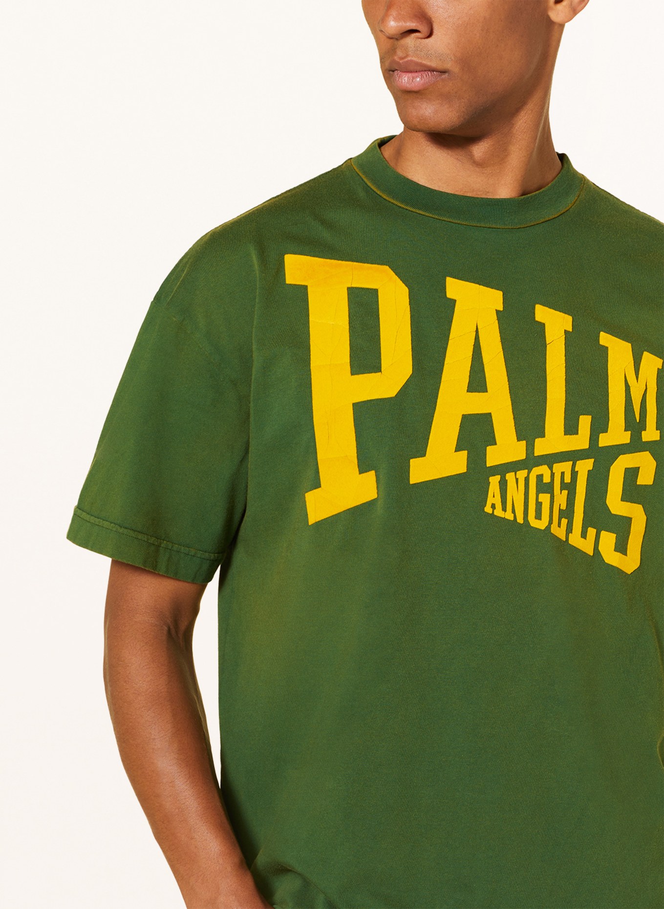 Palm Angels T-shirt, Color: DARK GREEN/ YELLOW (Image 4)