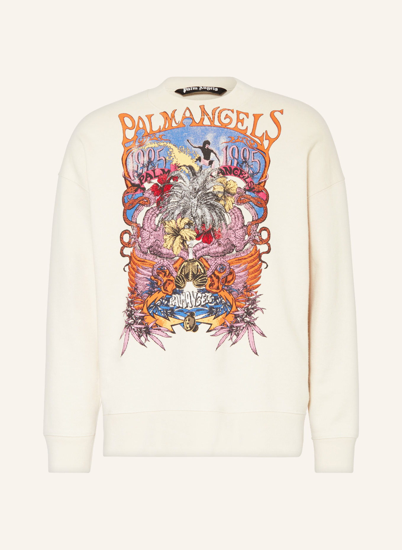 Palm Angels Sweatshirt, Color: CREAM/ ORANGE/ WHITE (Image 1)