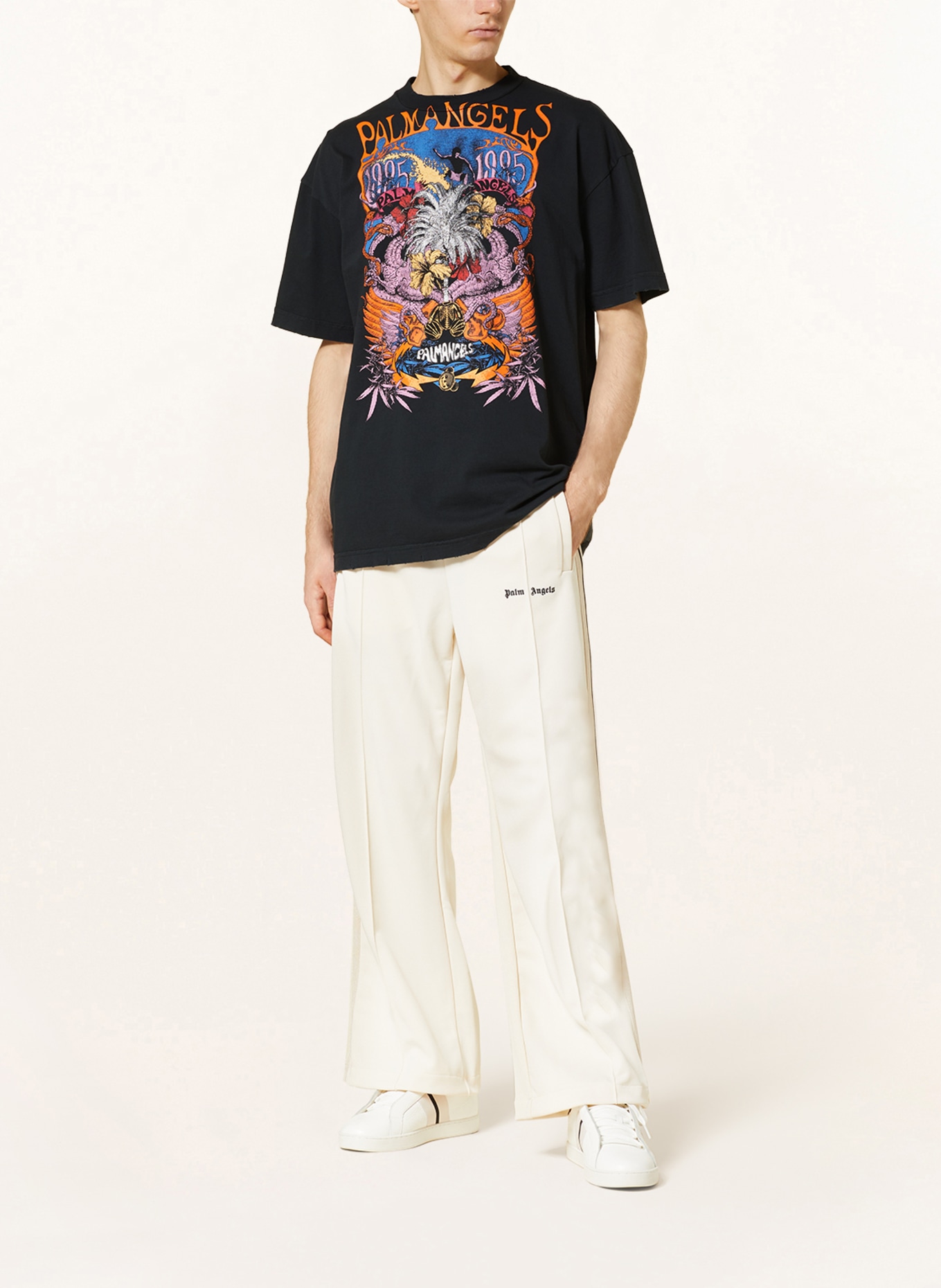 Palm Angels T-shirt, Color: BLACK/ ORANGE/ WHITE (Image 2)