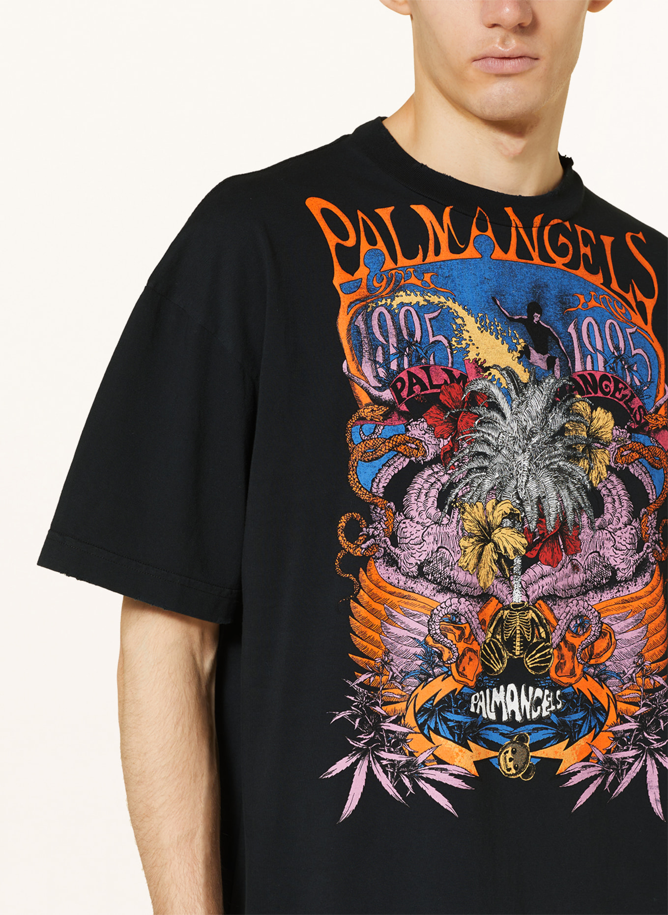 Palm Angels T-shirt, Kolor: CZARNY/ POMARAŃCZOWY/ BIAŁY (Obrazek 4)