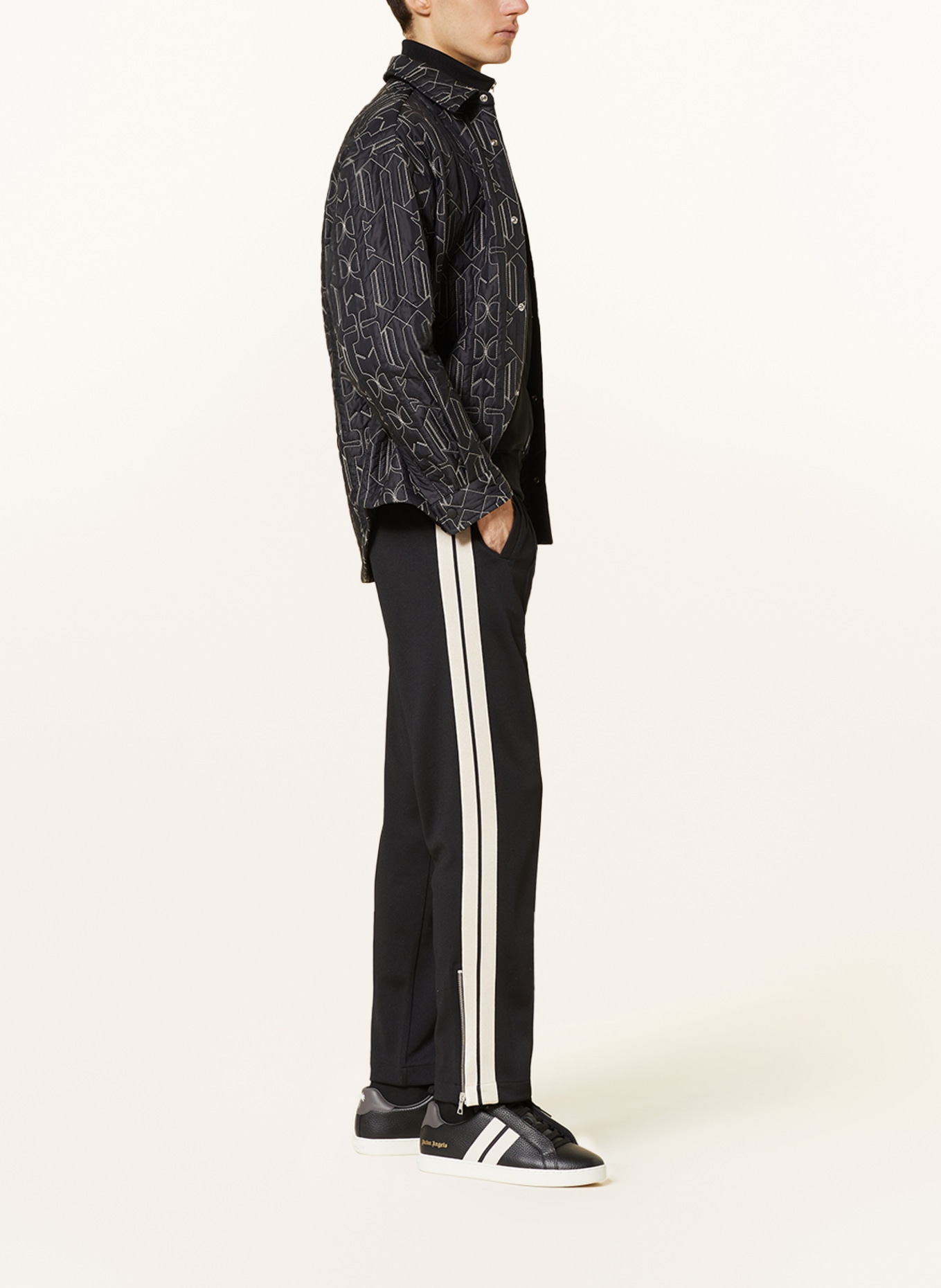 Palm Angels Track pants with tuxedo stripes, Color: BLACK/ CREAM (Image 4)
