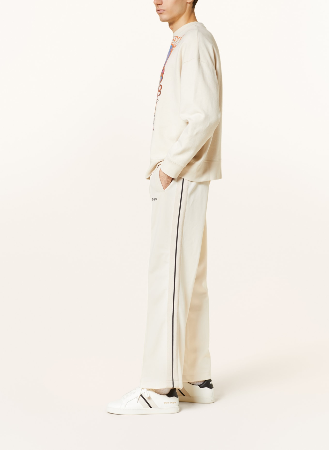 Palm Angels Track pants with tuxedo stripes, Color: ECRU (Image 4)