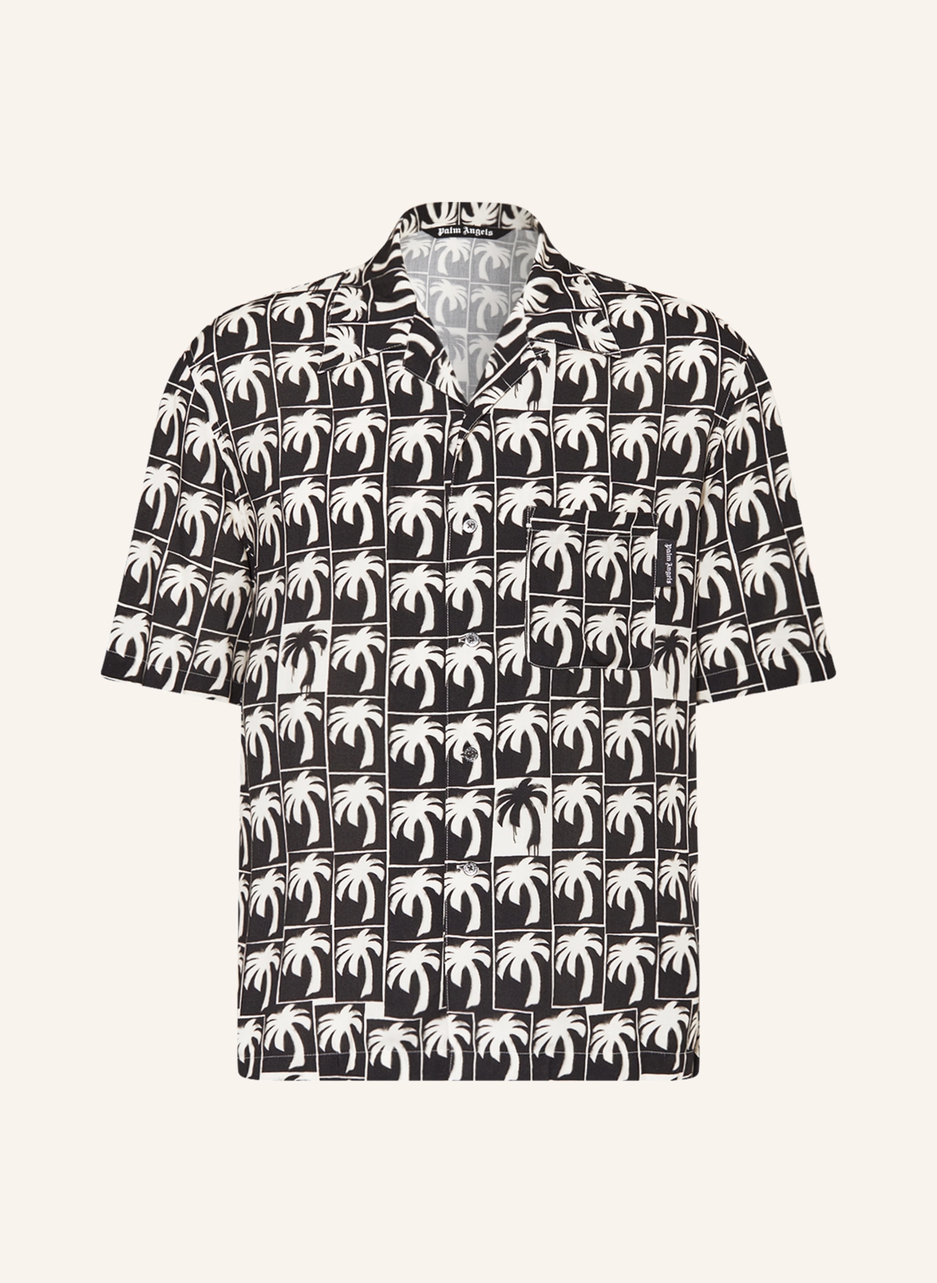 Palm Angels Resort shirt comfort fit, Color: BLACK/ WHITE (Image 1)