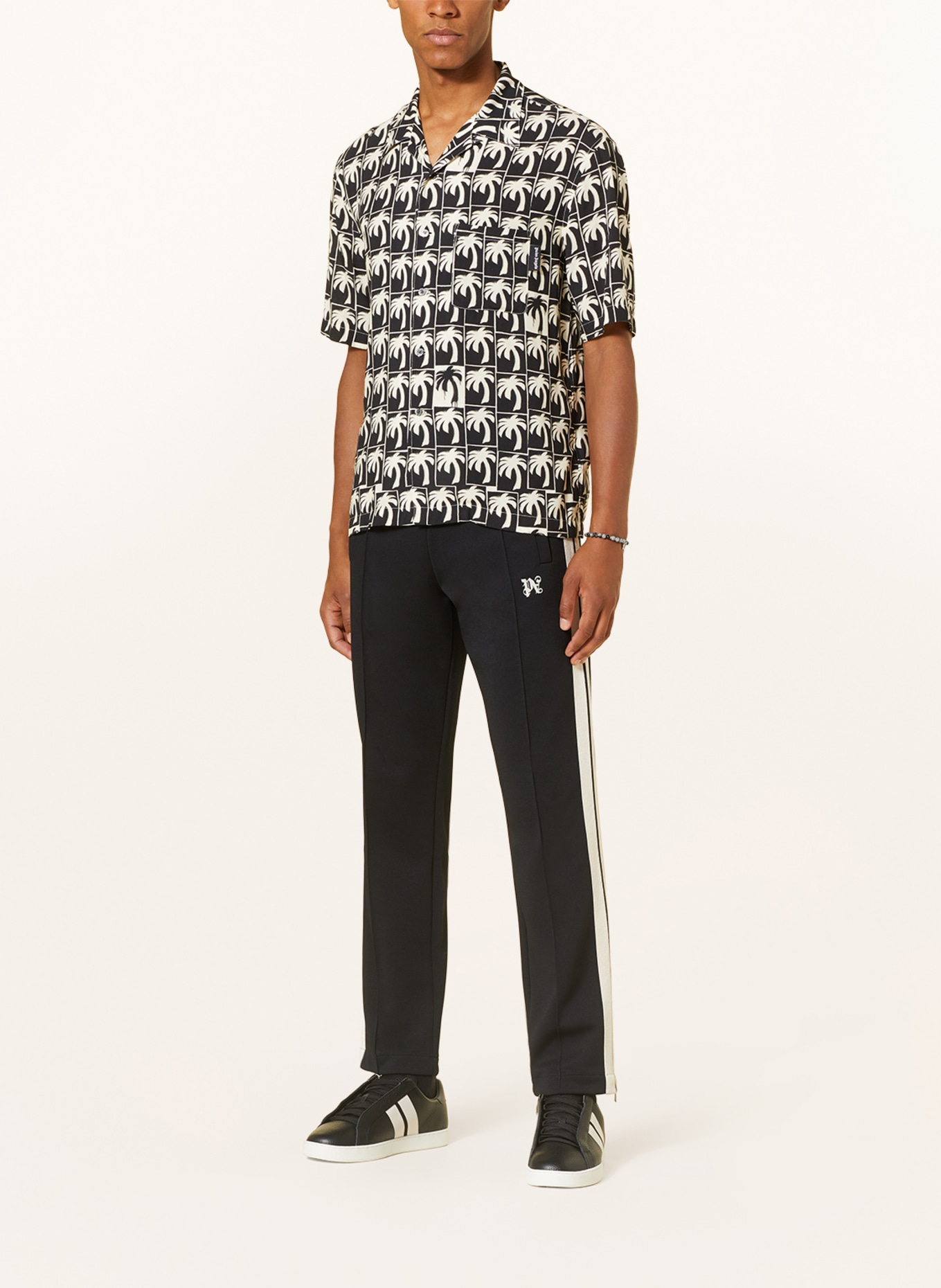 Palm Angels Resort shirt comfort fit, Color: BLACK/ WHITE (Image 2)