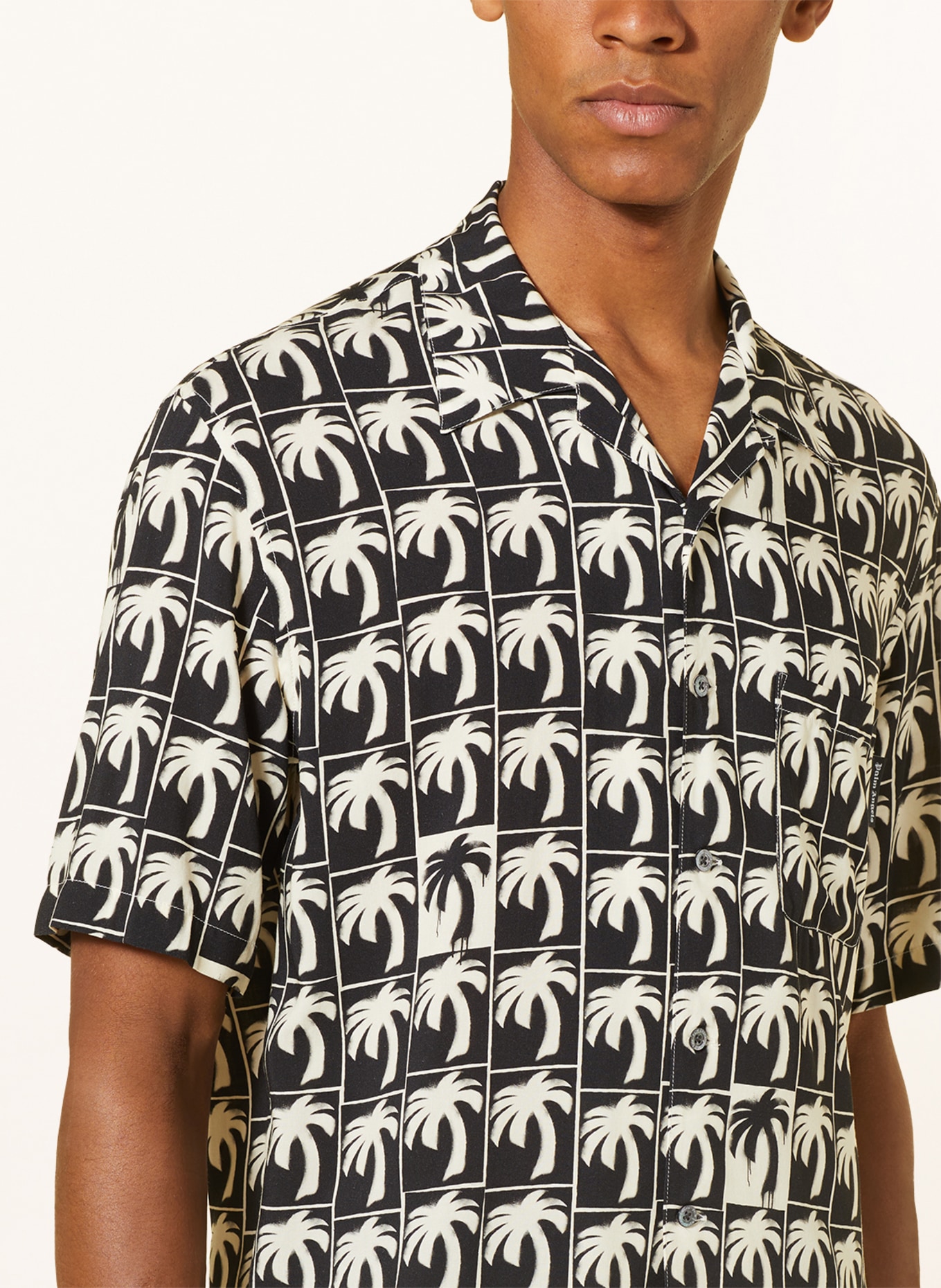 Palm Angels Resorthemd Comfort Fit, Farbe: SCHWARZ/ WEISS (Bild 5)