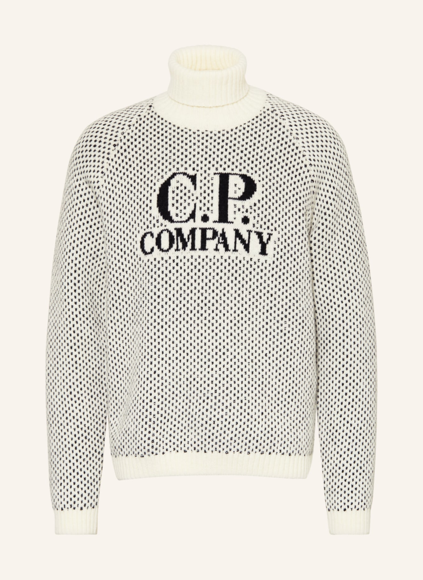 C.P. COMPANY Turtleneck sweater, Color: WHITE/ BLACK (Image 1)