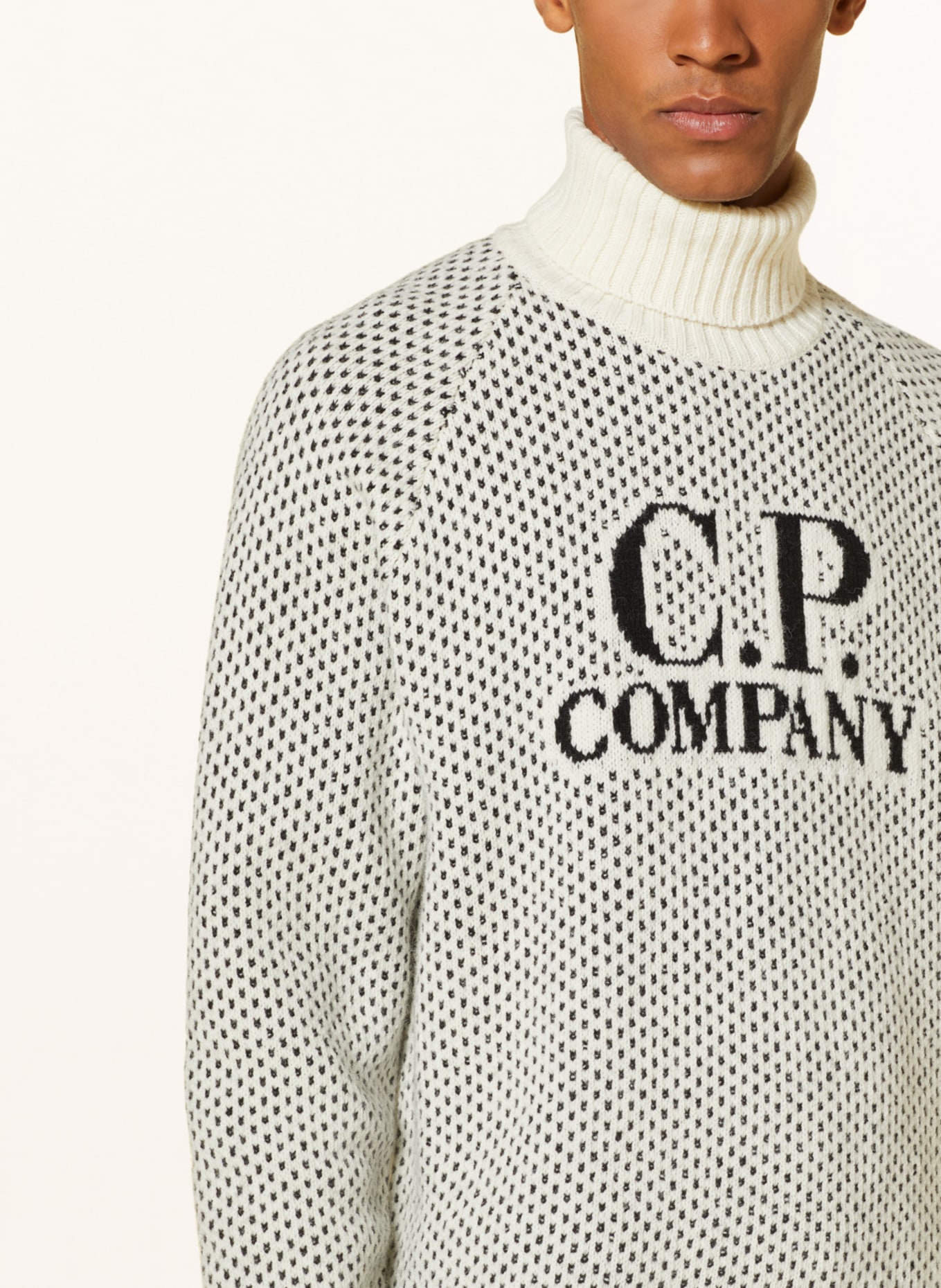 C.P. COMPANY Turtleneck sweater, Color: WHITE/ BLACK (Image 4)