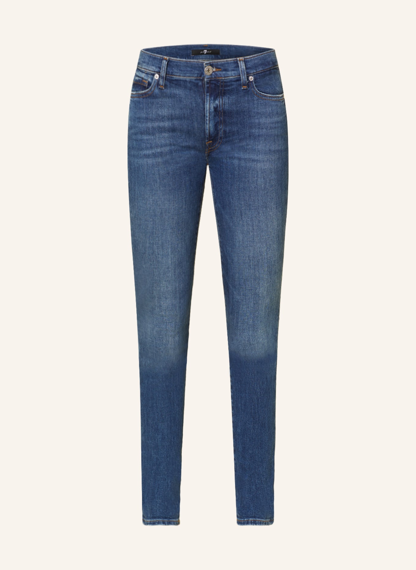 7 for all mankind Skinny Jeans with Swarovski crystals, Color: IU MID BLUE (Image 1)