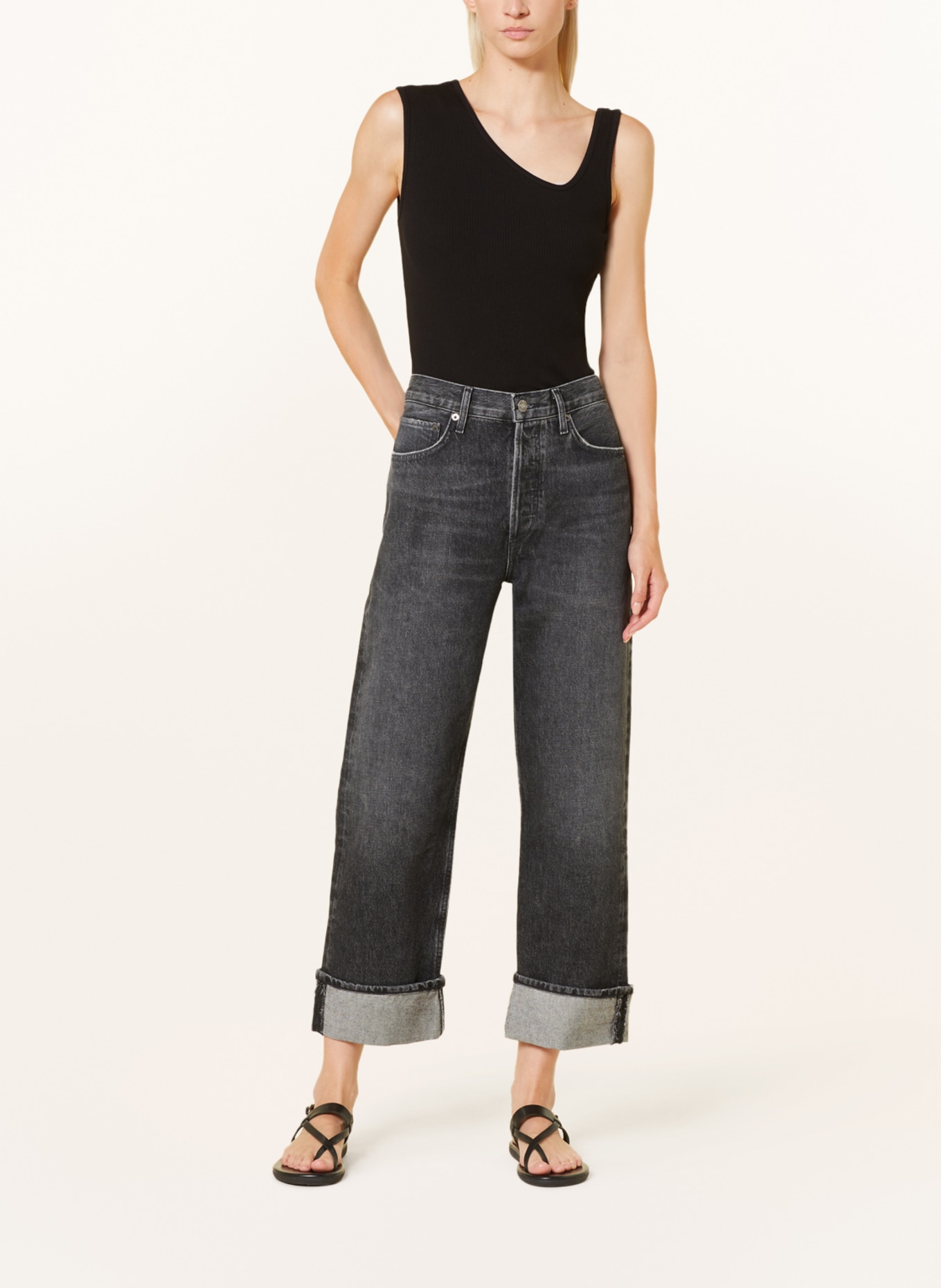 AGOLDE Straight Jeans FRAN, Farbe: Ditch marble black (Bild 2)