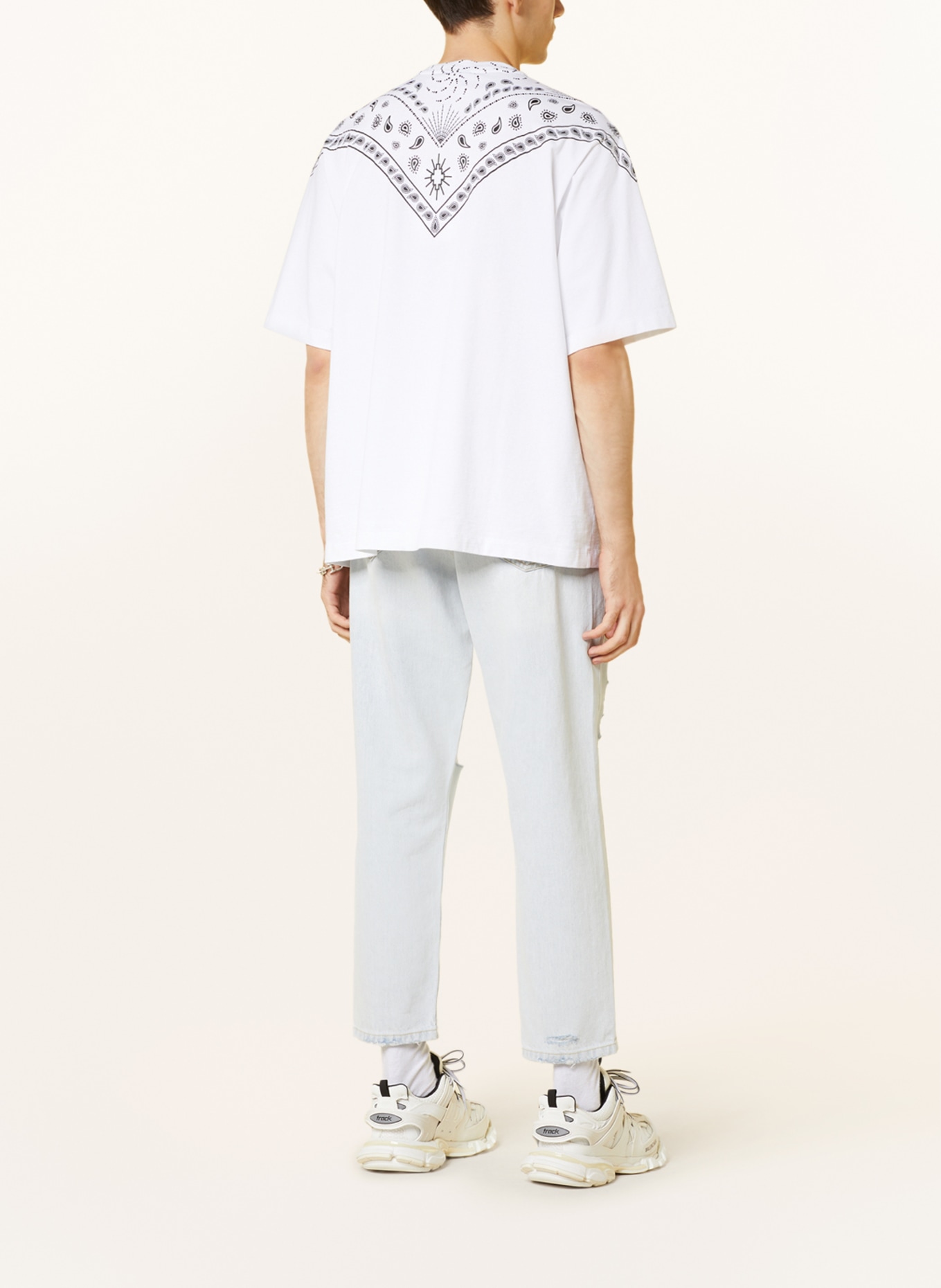 MARCELO BURLON Oversized shirt BANDANA, Color: WHITE/ BLACK (Image 3)