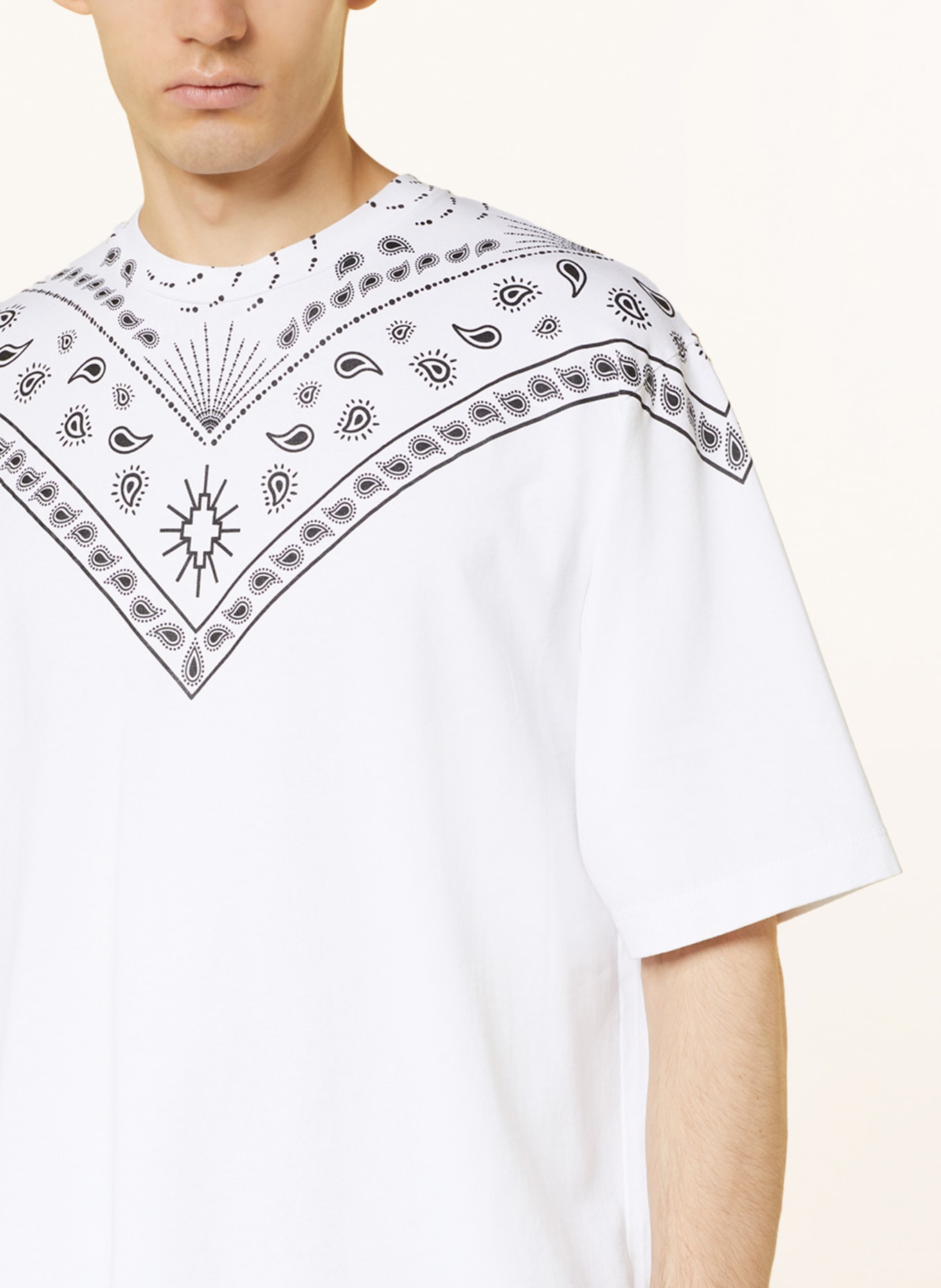 MARCELO BURLON Oversized shirt BANDANA, Color: WHITE/ BLACK (Image 4)