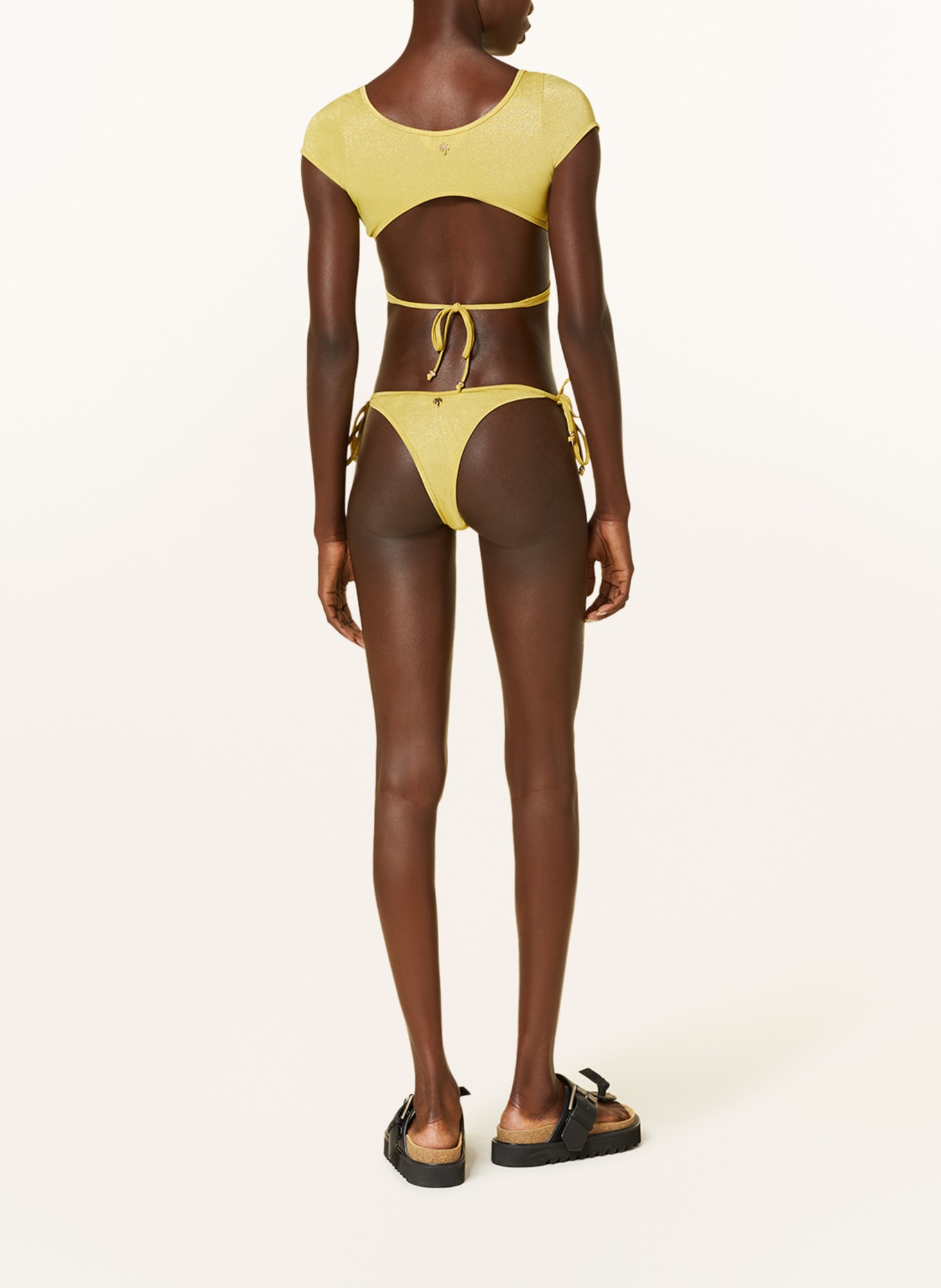 Palm Angels Bralette-Bikini-Top mit Glitzergarn, Farbe: DUNKELGELB (Bild 3)
