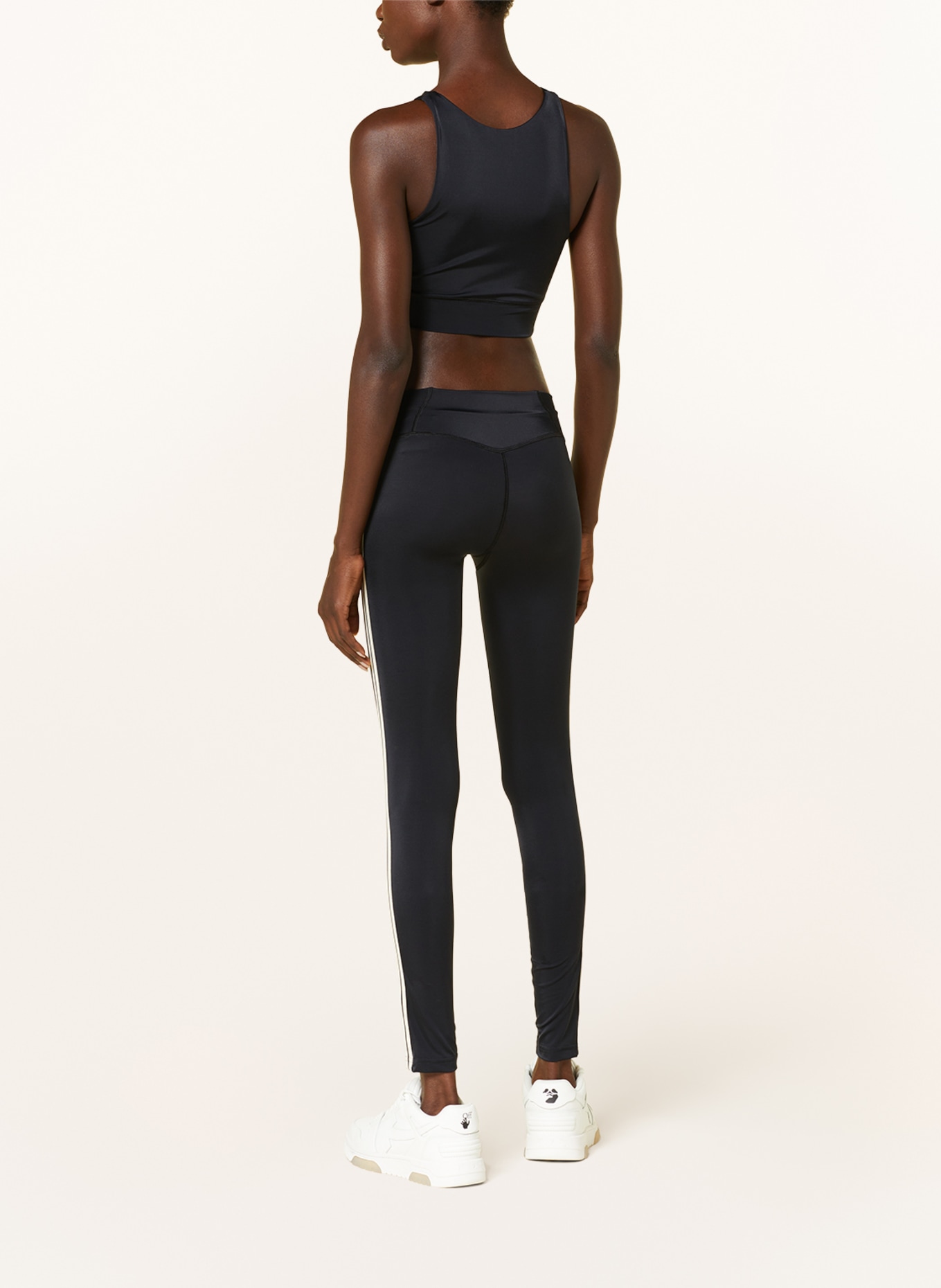 Palm Angels Cropped top with tuxedo stripe, Color: BLACK (Image 3)