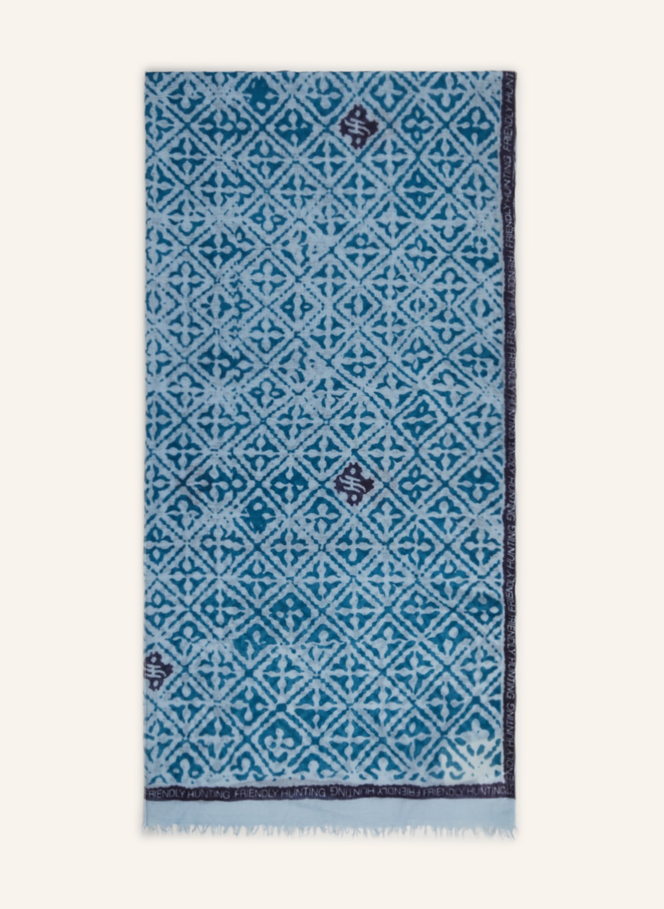 friendly hunting Cashmere scarf EYES OF MARRAKESH, Color: BLUE/ DARK BLUE/ DARK GREEN (Image 1)