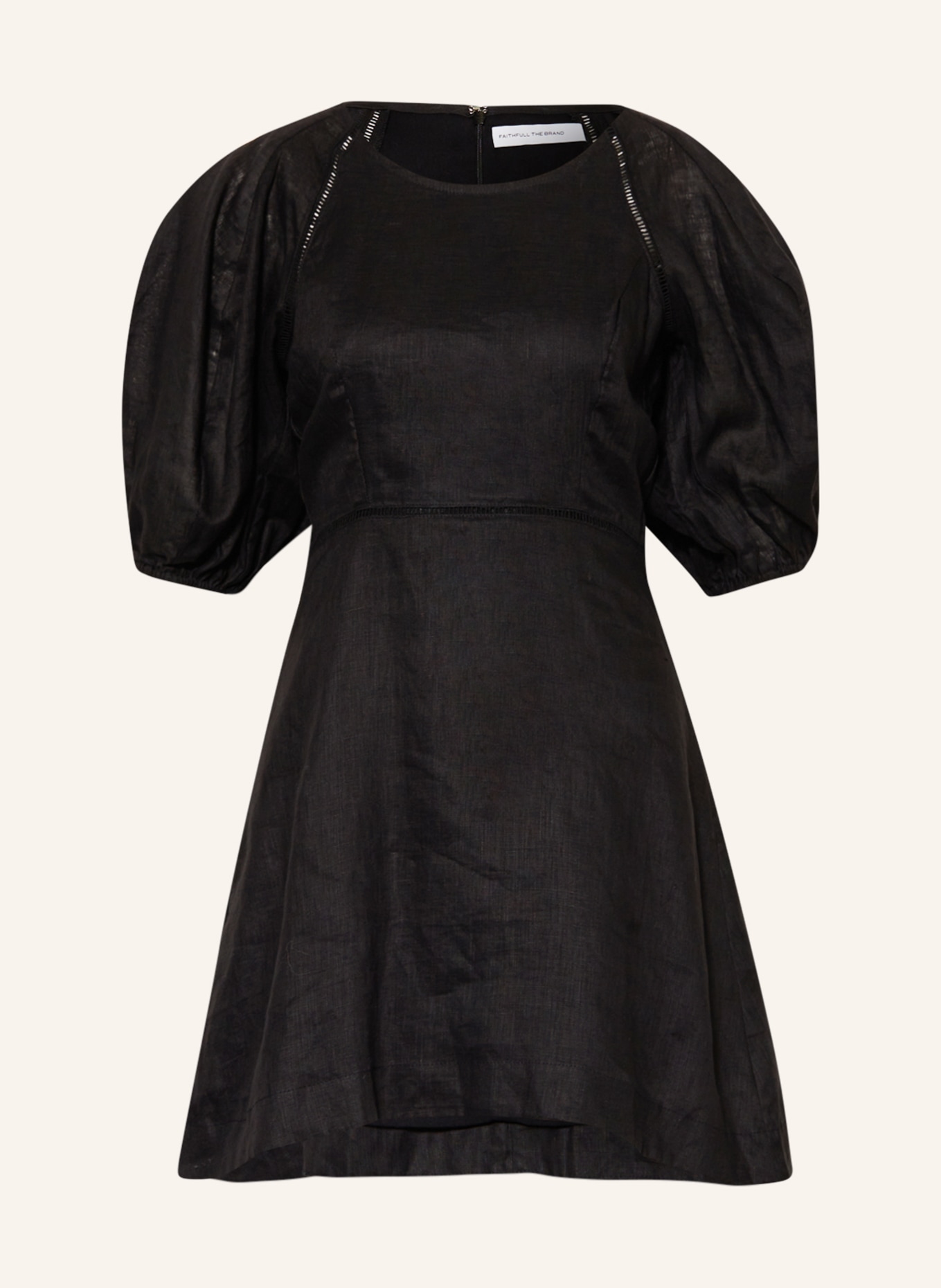 FAITHFULL THE BRAND Linen dress MAI, Color: BLACK (Image 1)