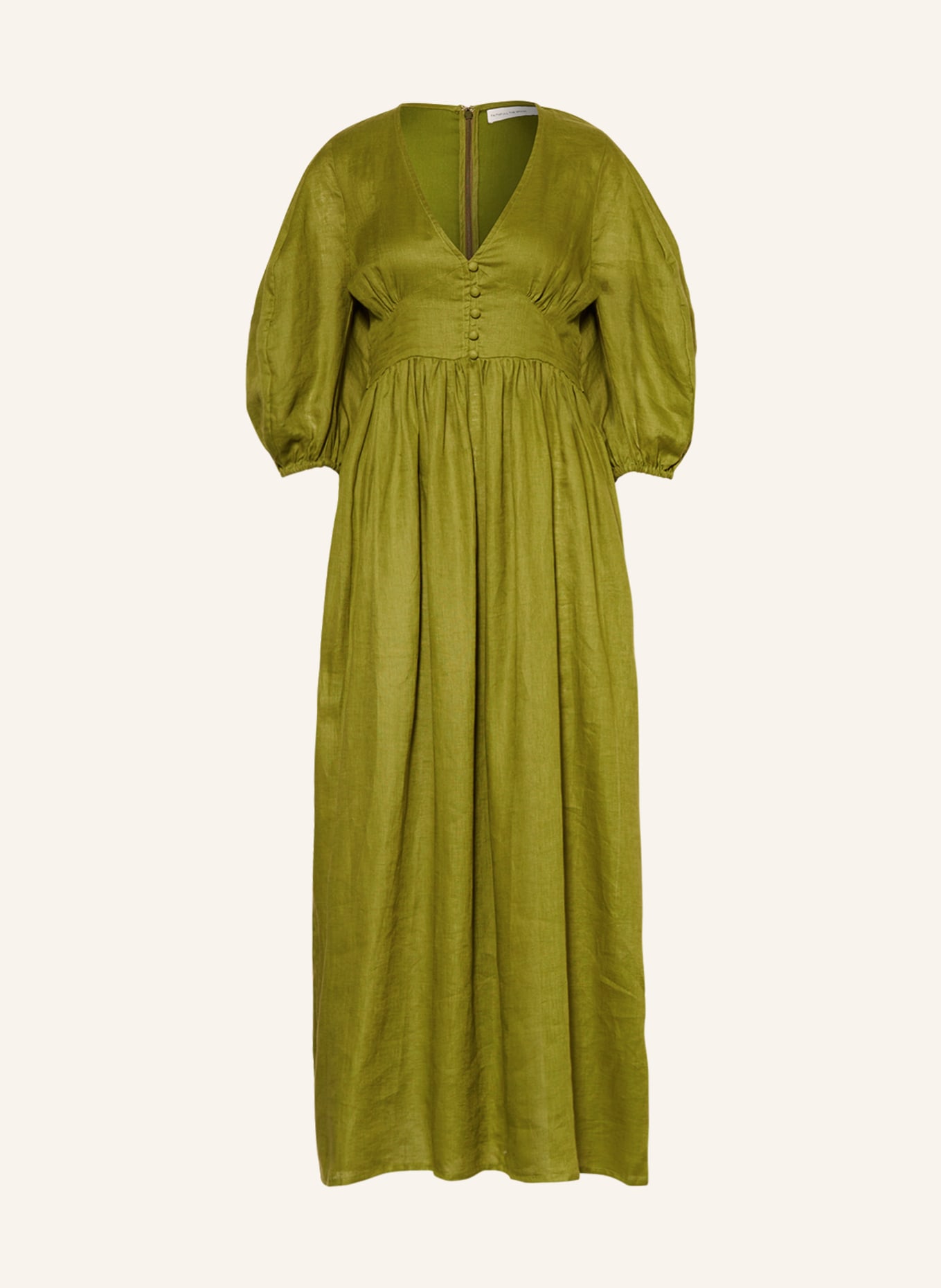 FAITHFULL THE BRAND Sukienka z lnu CLEMENTE, Kolor: ZIELONY (Obrazek 1)