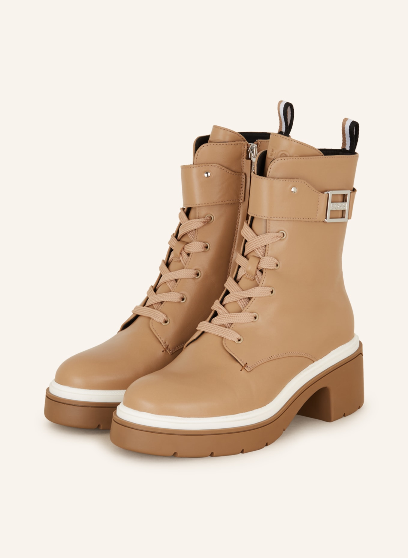 BOSS Lace-up boots CAROL, Color: BEIGE (Image 1)