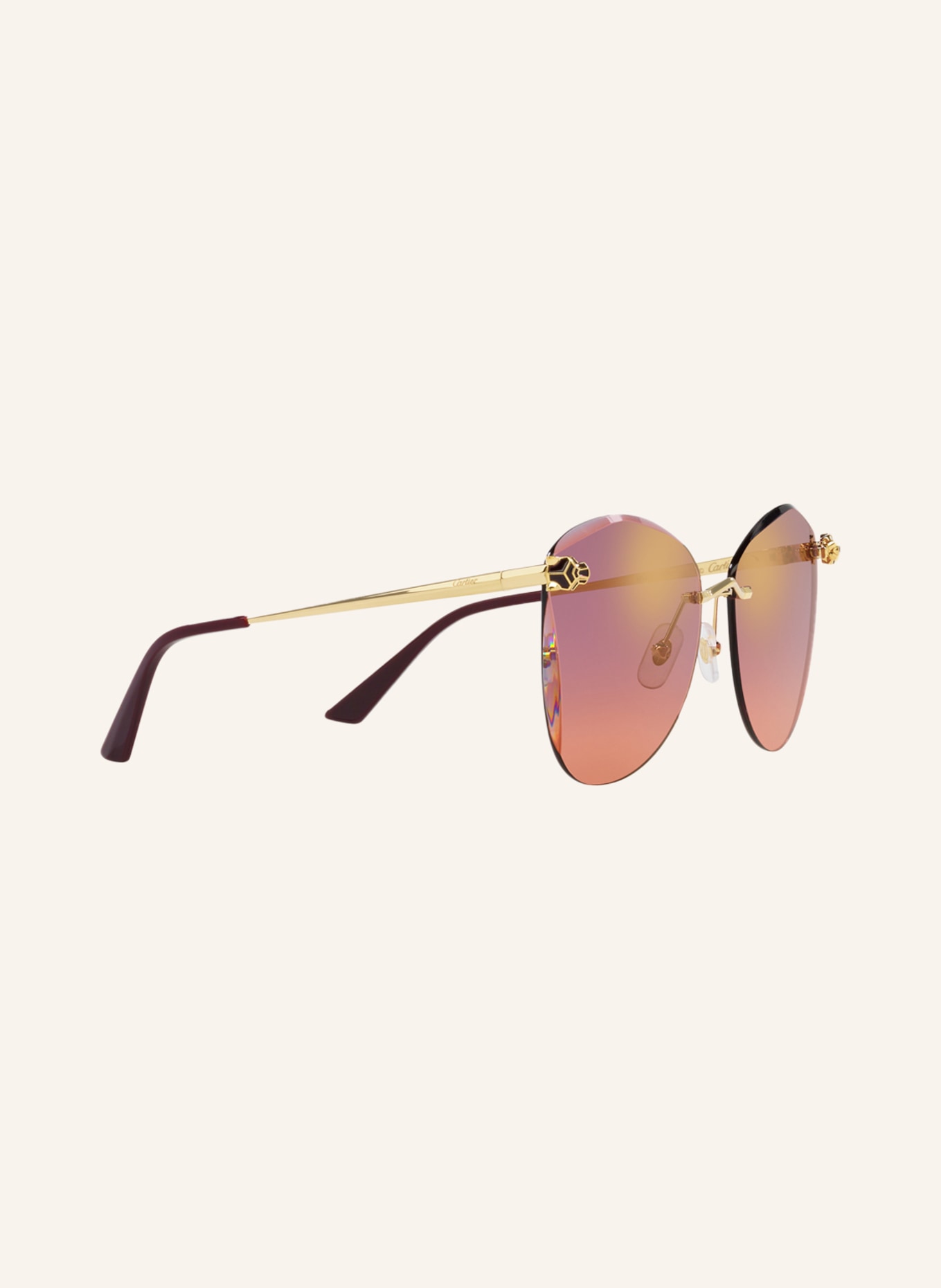 Cartier Sunglasses CT0398S, Color: 2300S1 - GOLD/ PURPLE GRADIENT (Image 3)