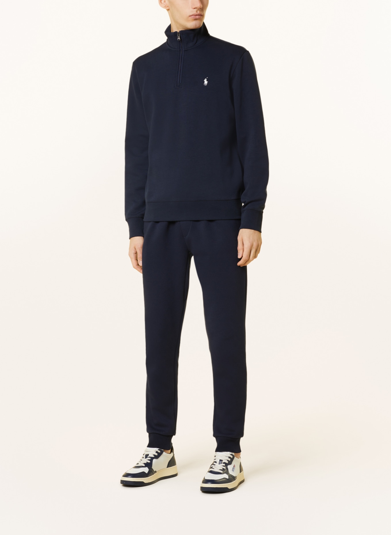 POLO RALPH LAUREN Jersey half-zip sweater: DARK BLUE