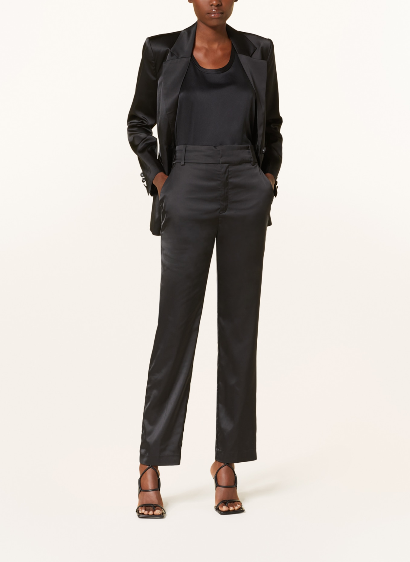 InWear Satin trousers ZILKYIW, Color: BLACK (Image 2)