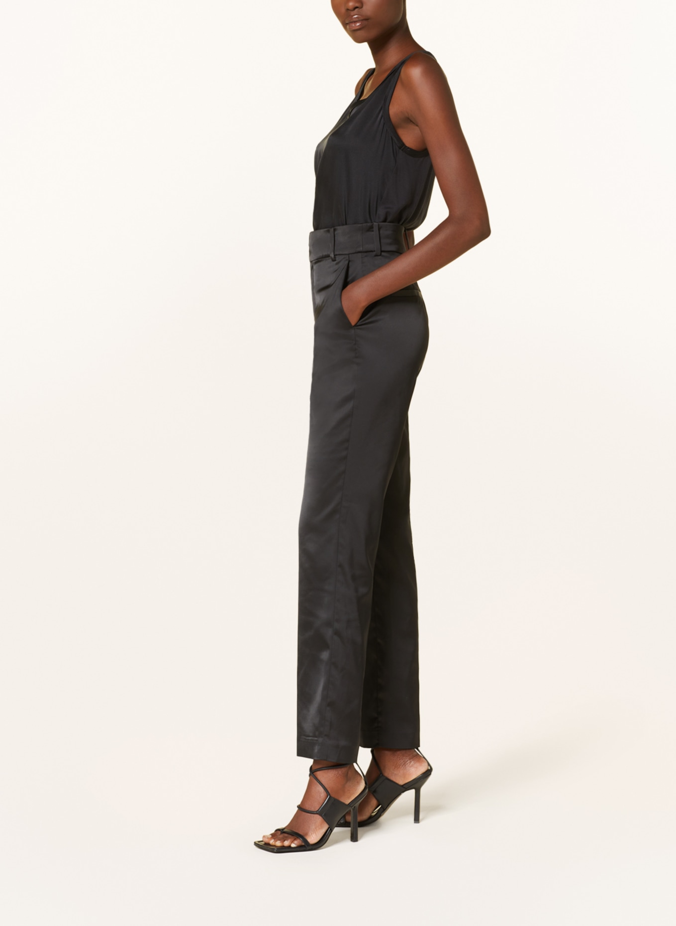 InWear Satin trousers ZILKYIW, Color: BLACK (Image 4)