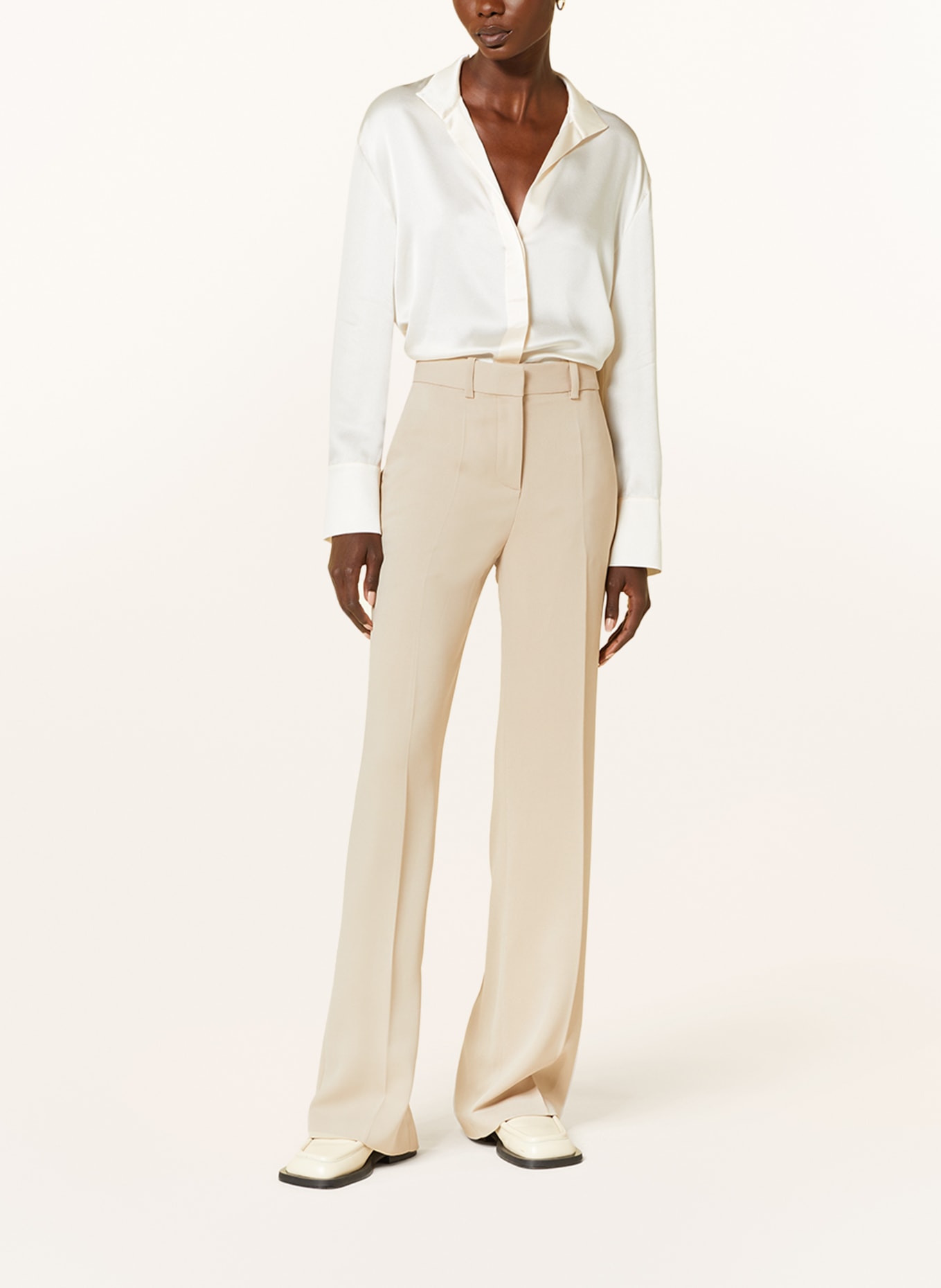 JOSEPH Wide leg trousers MORRISSEY, Color: LIGHT BROWN (Image 2)