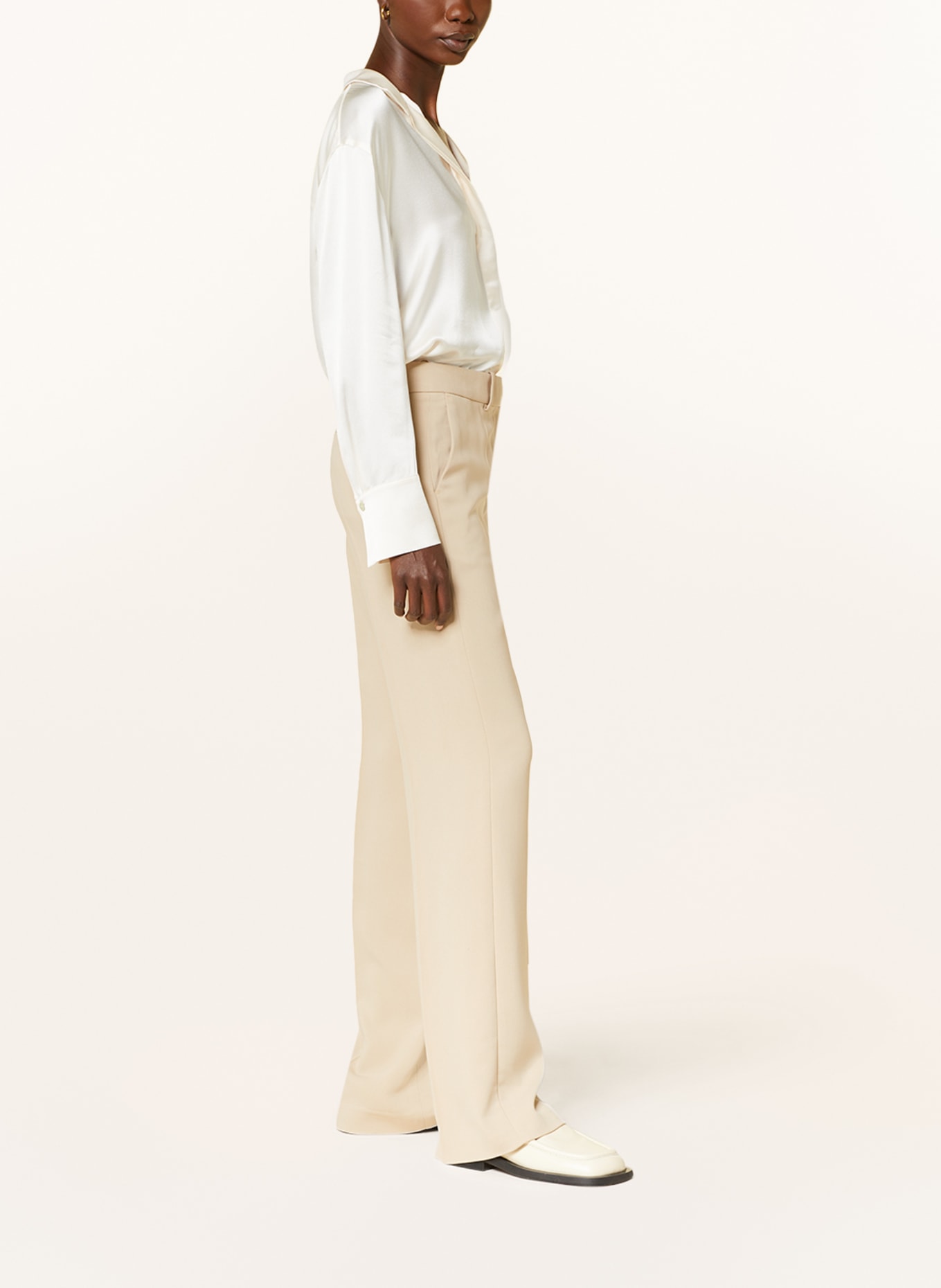 JOSEPH Wide leg trousers MORRISSEY, Color: LIGHT BROWN (Image 4)
