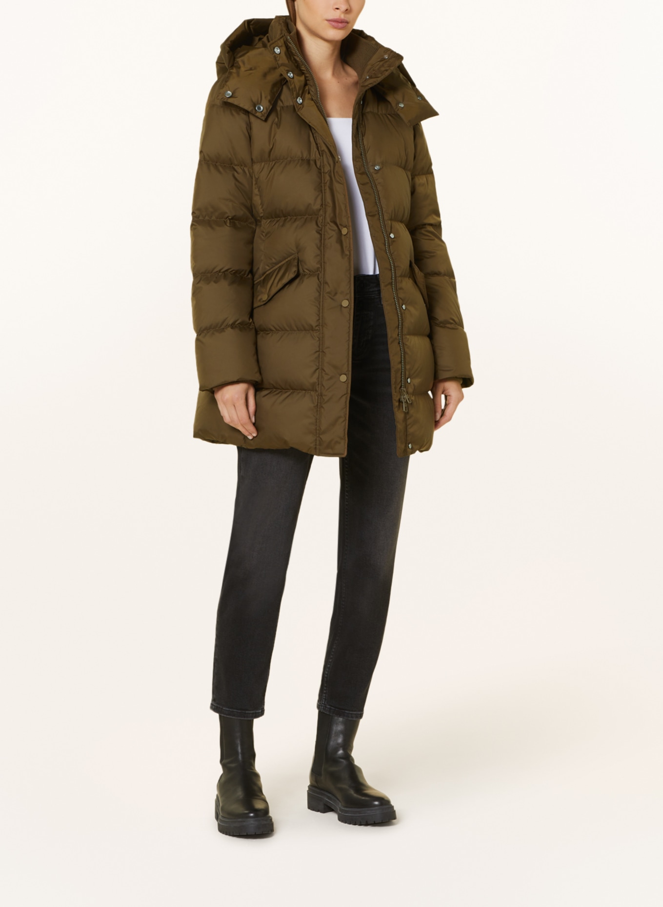 Marc O'Polo Down jacket with removable hood, Color: OLIVE (Image 2)