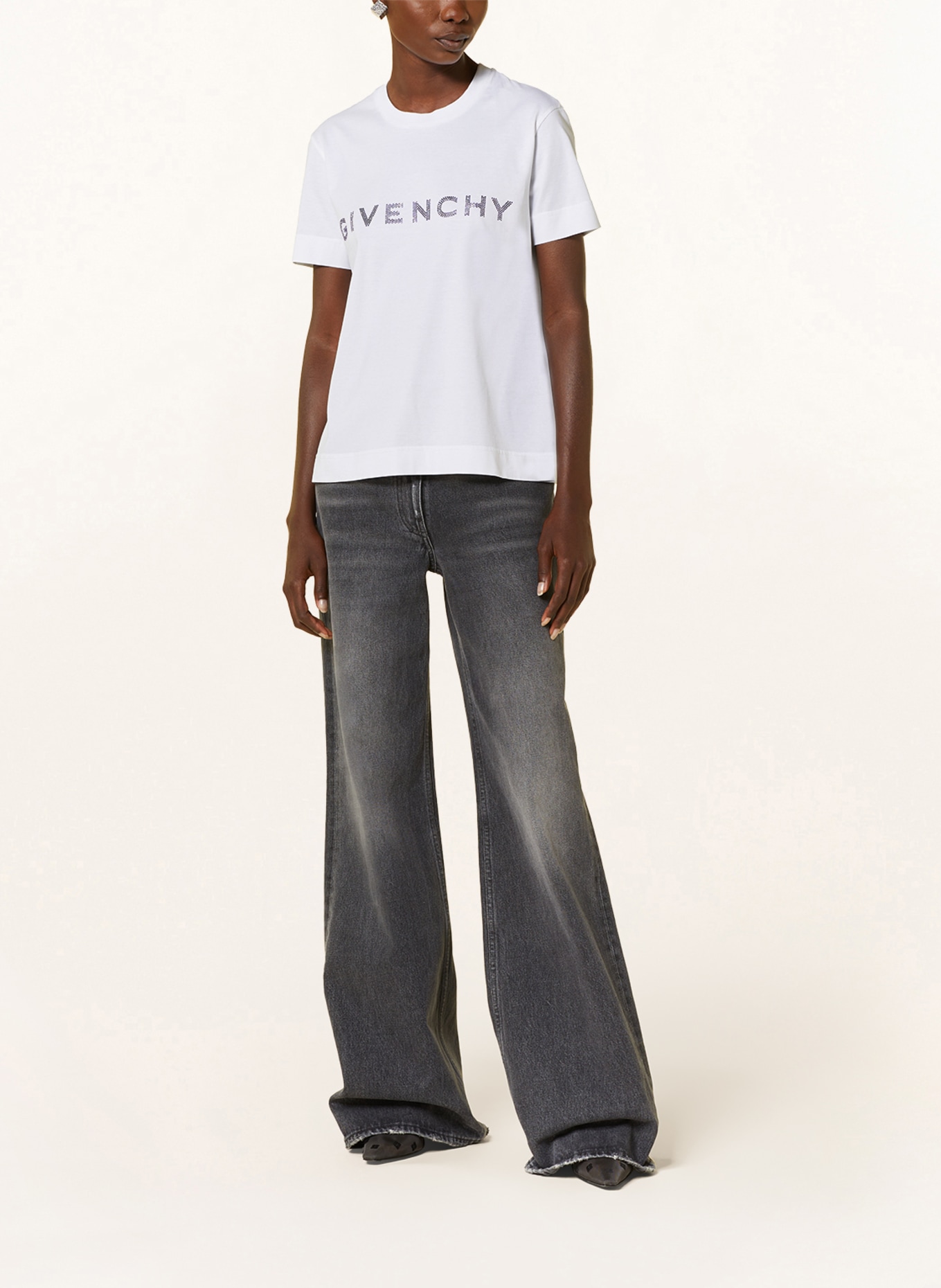 GIVENCHY T-Shirt mit Schmucksteinen, Farbe: WEISS/ HELLLILA (Bild 2)