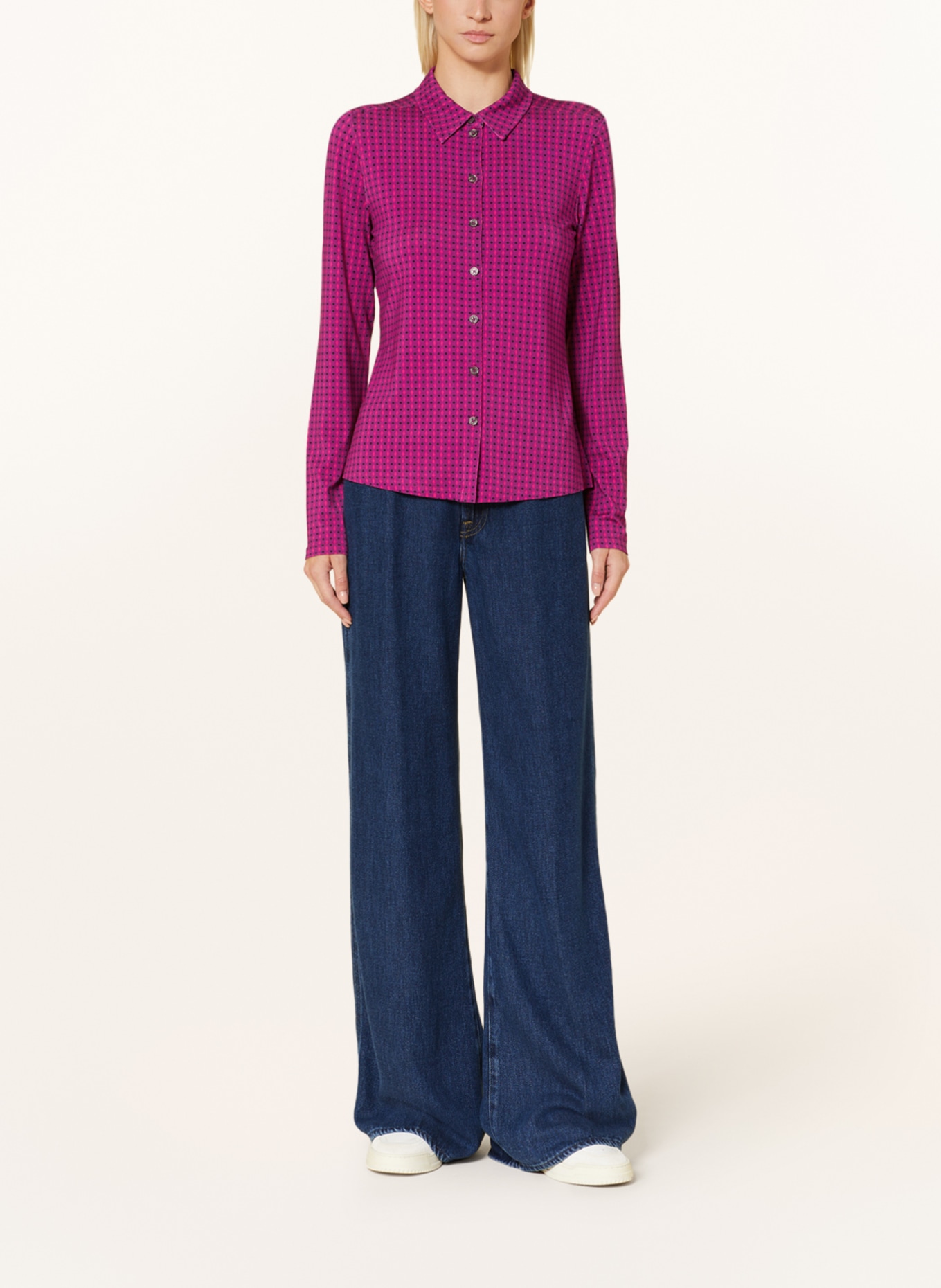 Marc O'Polo Shirt blouse made of jersey, Color: PINK/ BLACK/ FUCHSIA (Image 2)