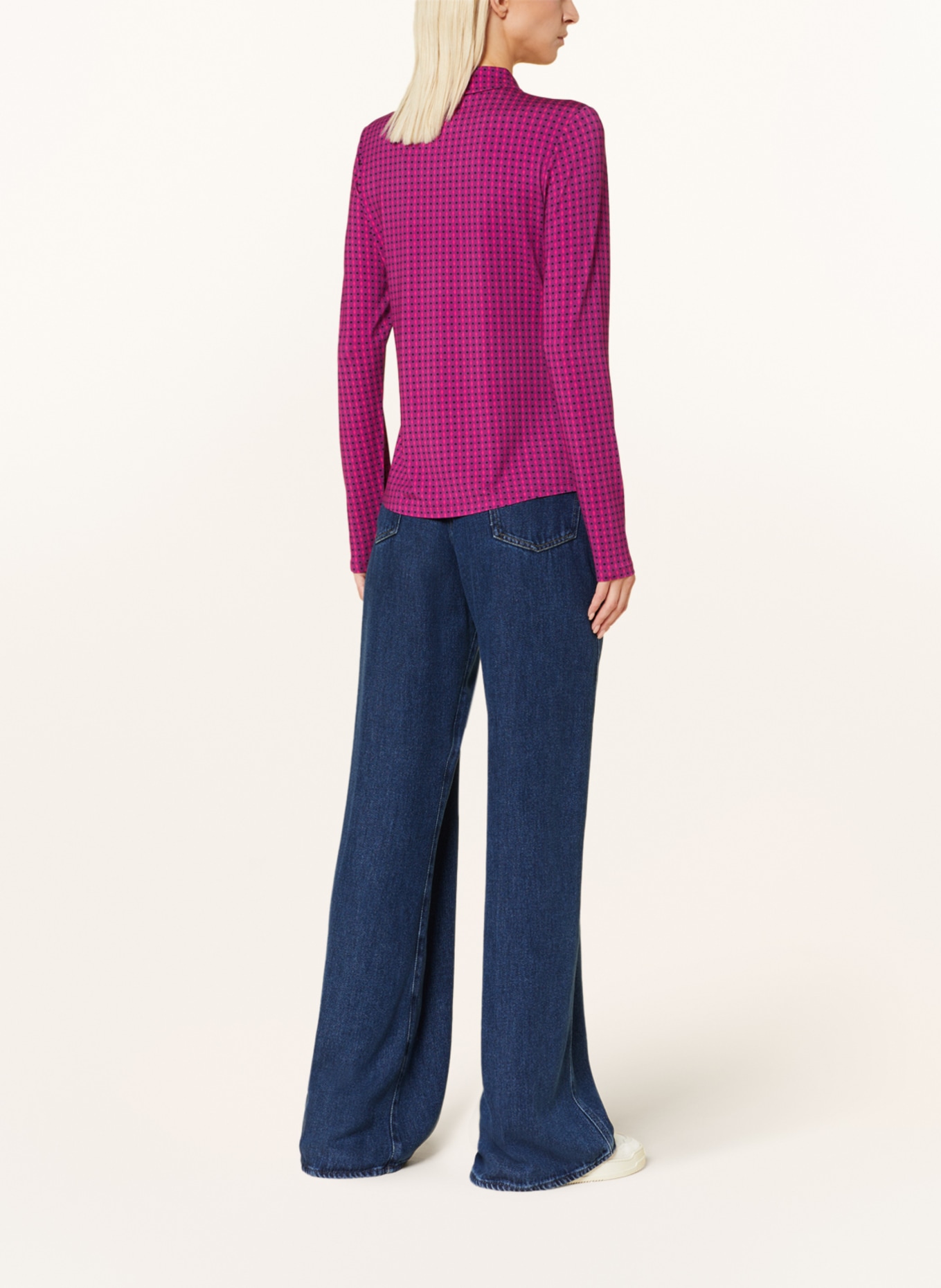 Marc O'Polo Shirt blouse made of jersey, Color: PINK/ BLACK/ FUCHSIA (Image 3)