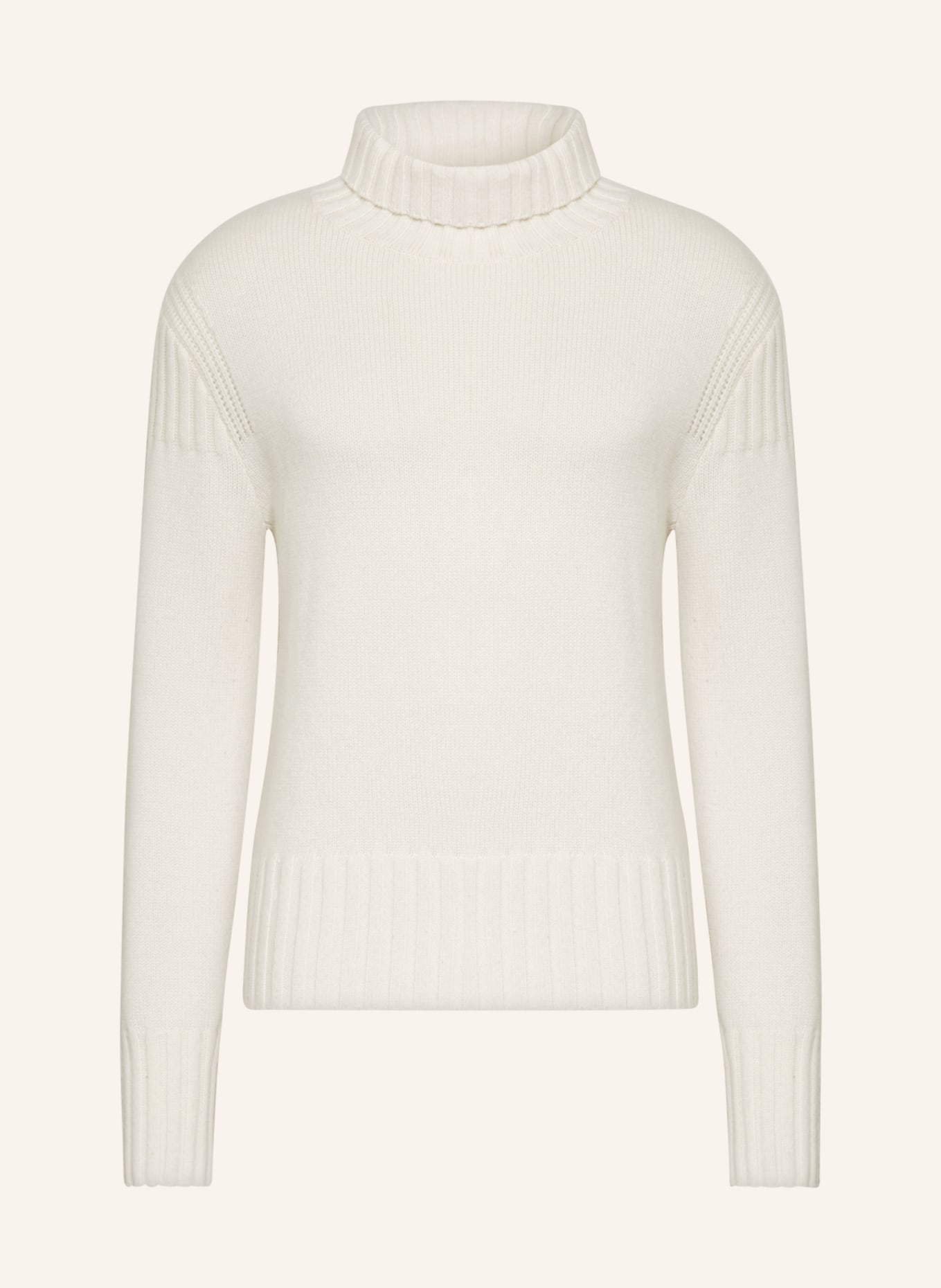 EMPORIO ARMANI Turtleneck sweater with cashmere, Color: WHITE (Image 1)