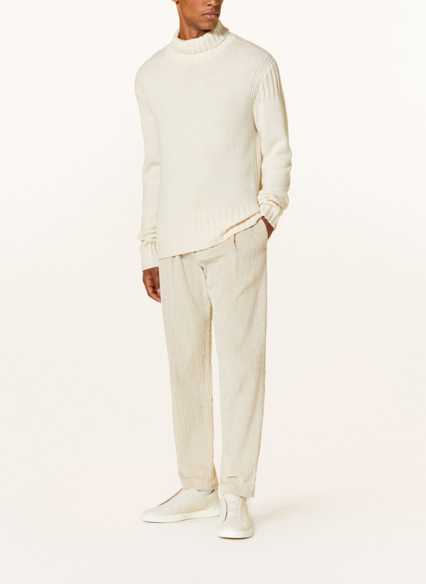 EMPORIO ARMANI Turtleneck sweater with cashmere, Color: WHITE (Image 2)