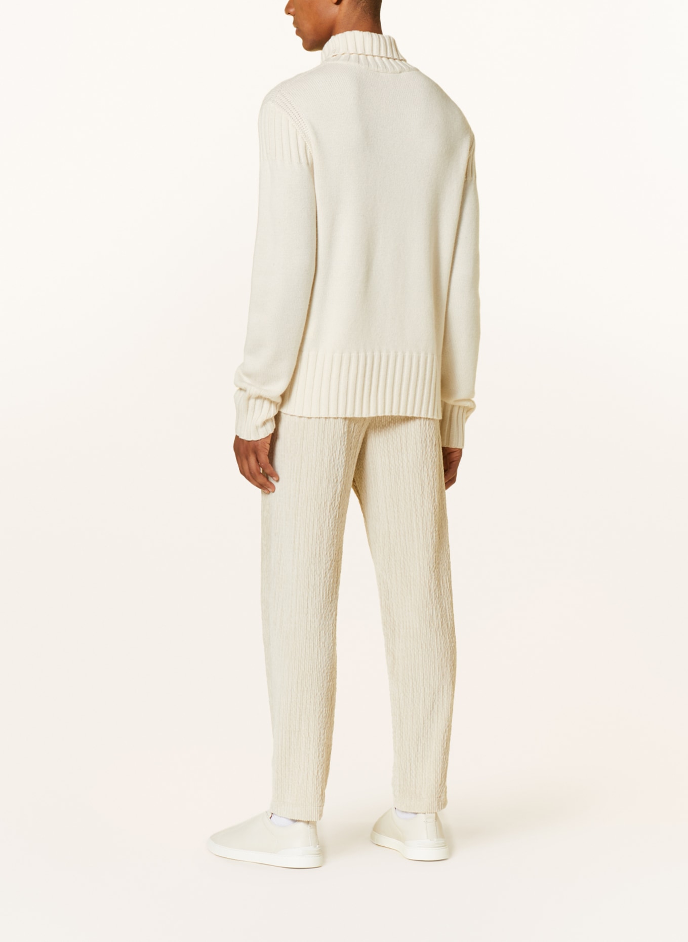 EMPORIO ARMANI Turtleneck sweater with cashmere, Color: WHITE (Image 3)