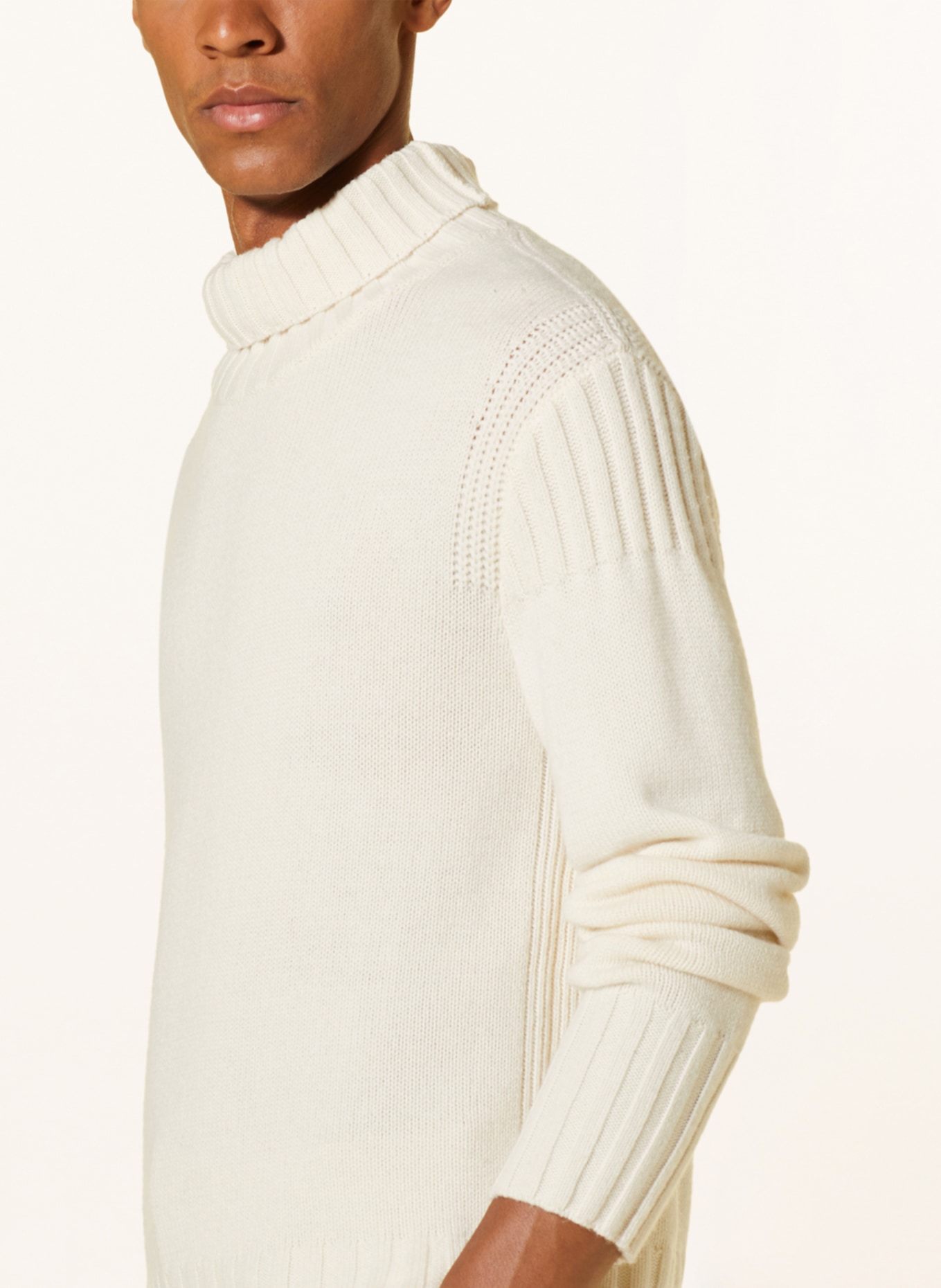 EMPORIO ARMANI Turtleneck sweater with cashmere, Color: WHITE (Image 4)