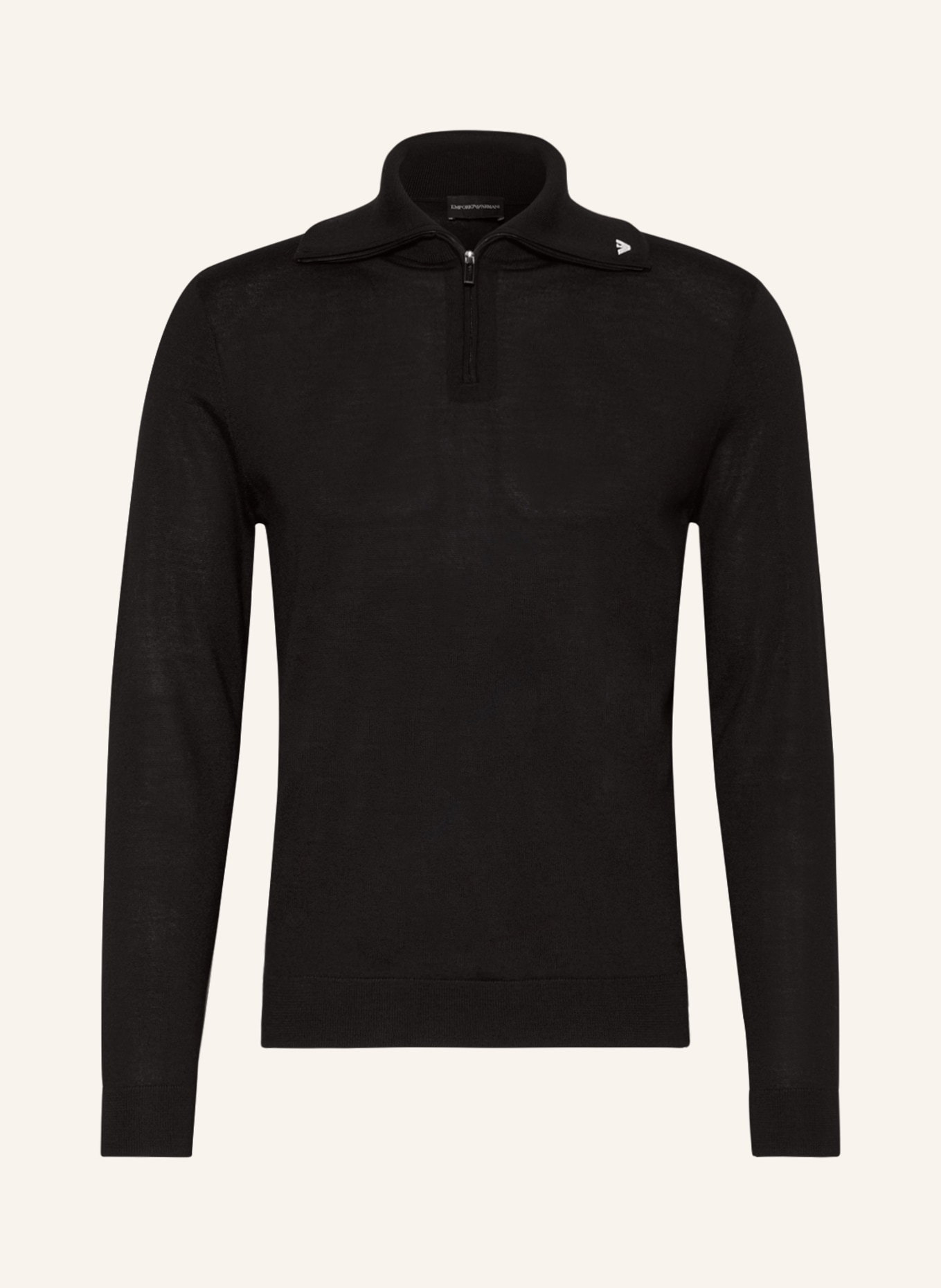 EMPORIO ARMANI Half-zip sweater, Color: BLACK (Image 1)