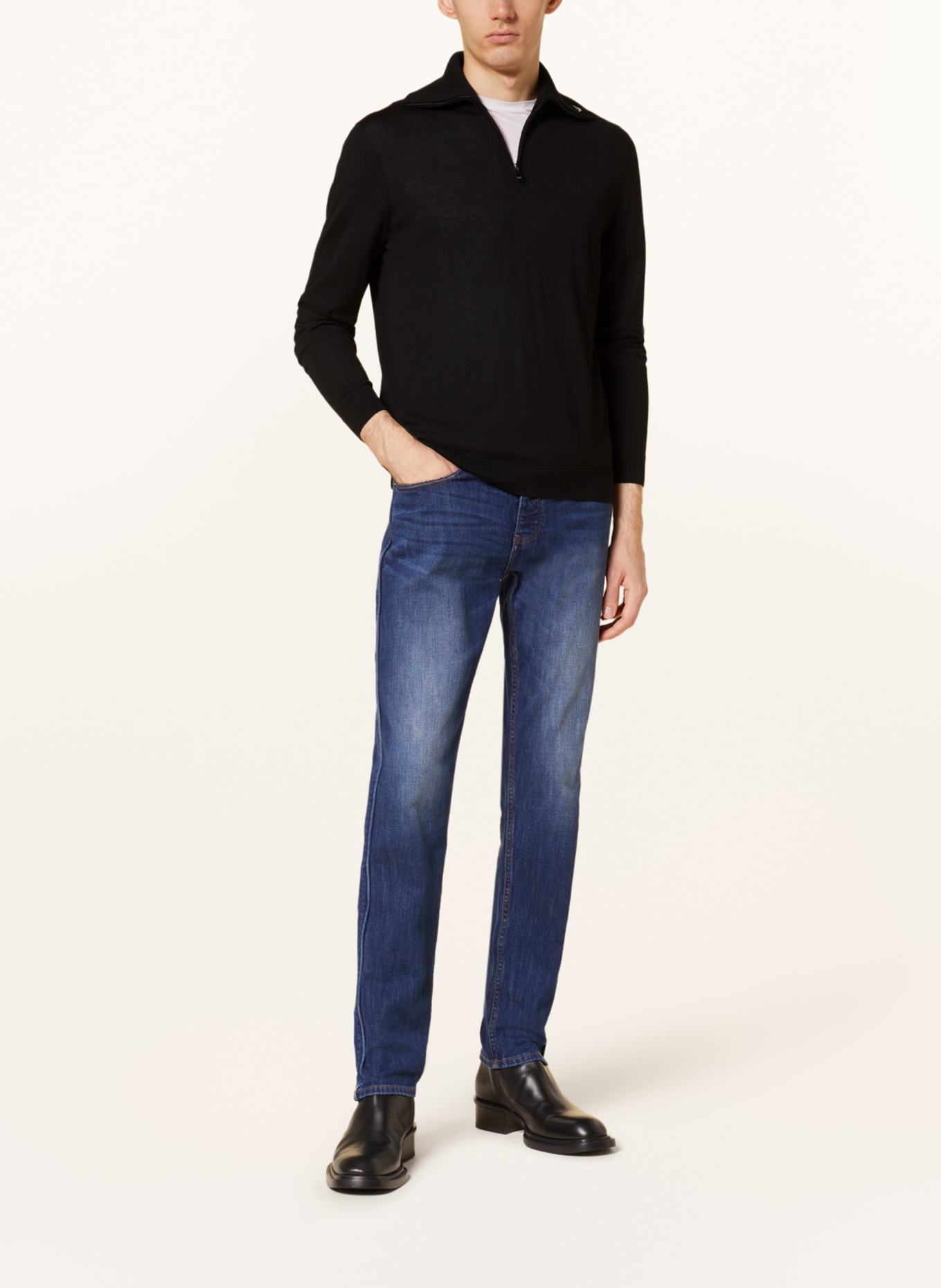 EMPORIO ARMANI Half-zip sweater, Color: BLACK (Image 2)